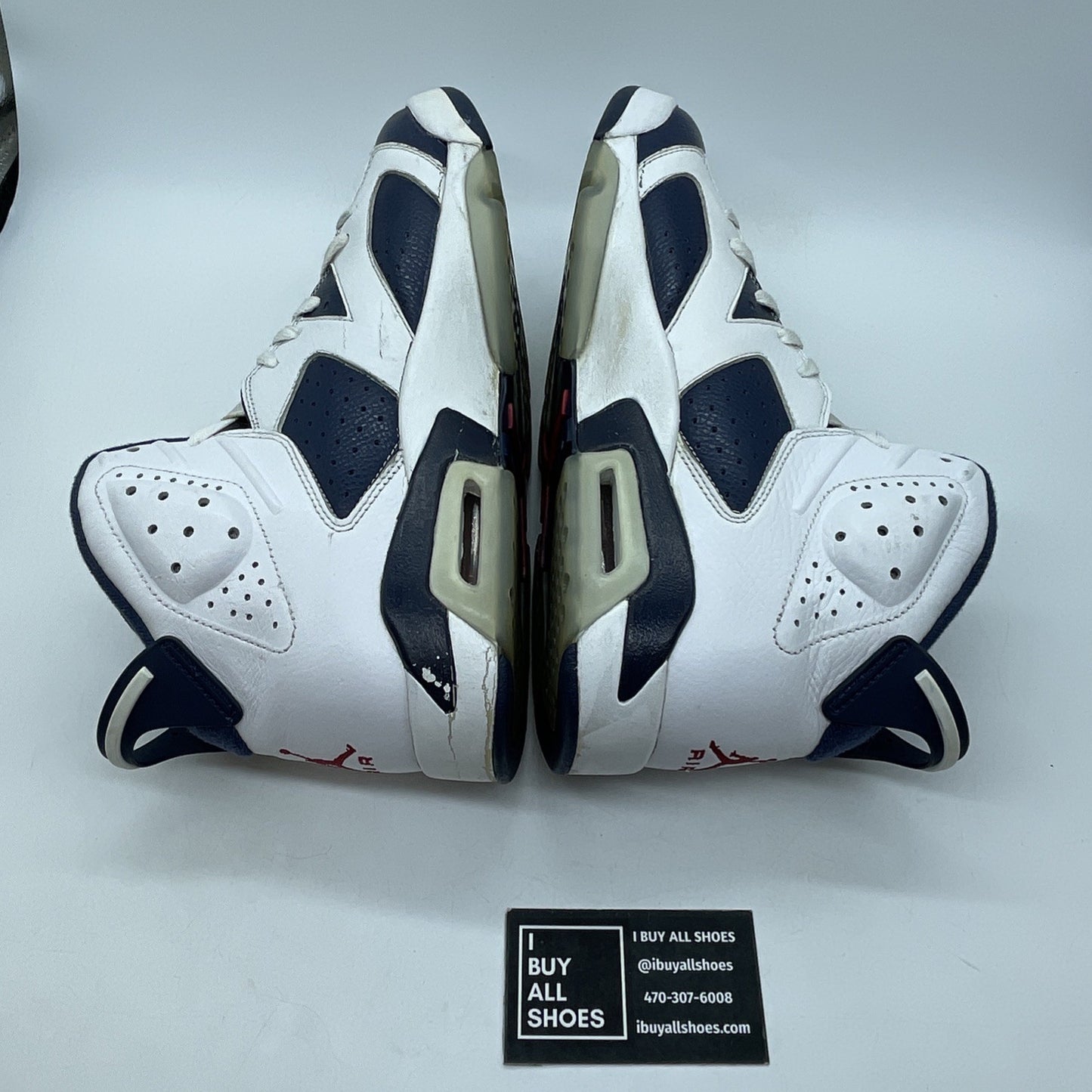 Size 11.5 - Air Jordan 6 Retro 2012 Olympic White Blue Leather (384664-130)