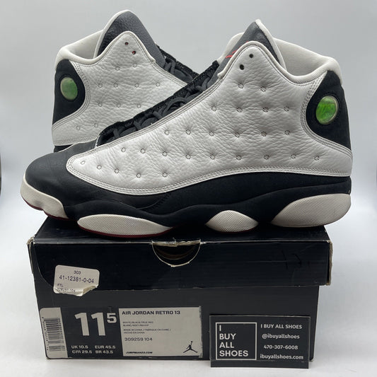Size 11.5 - Air Jordan 13 Retro 2013 He Got Game Black White Suede (309259-104)