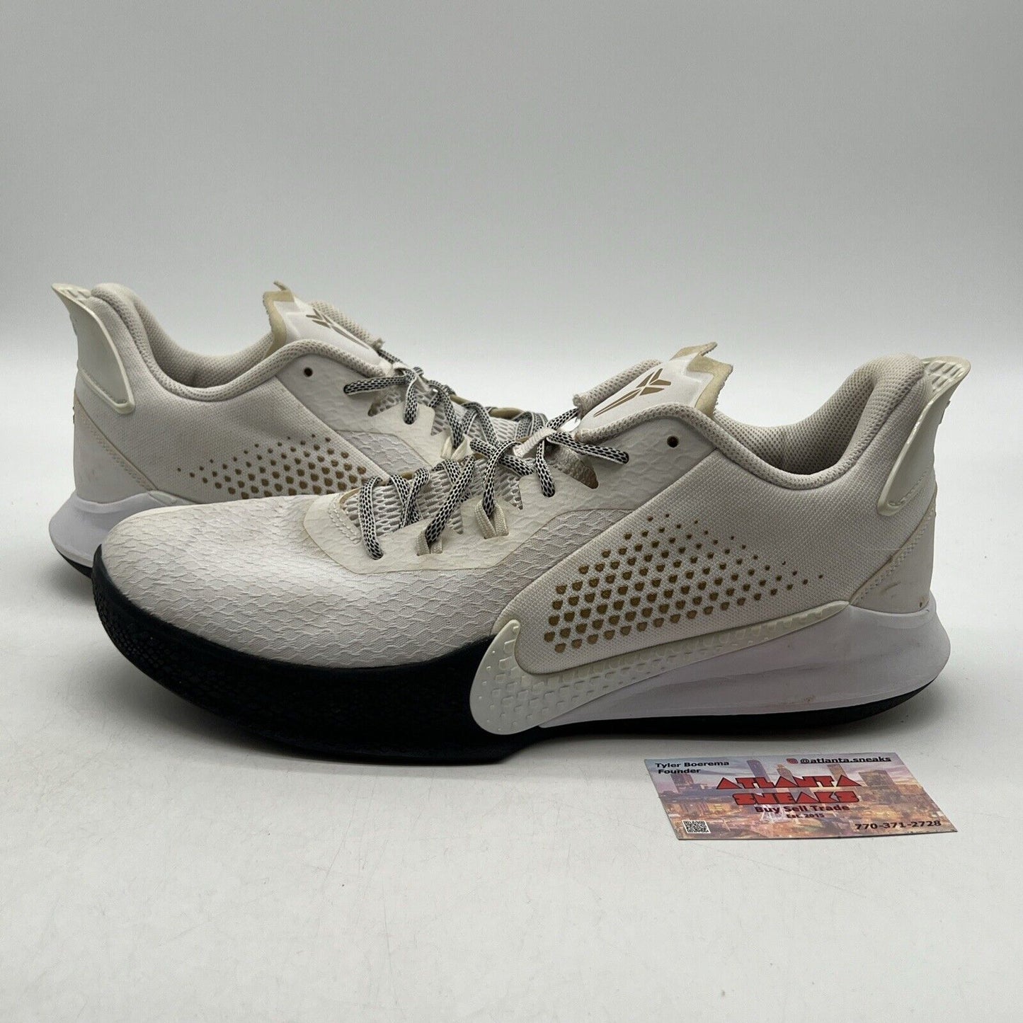 Size 12 - Nike Mamba Fury White Metallic Gold Black (CZ8770-100)