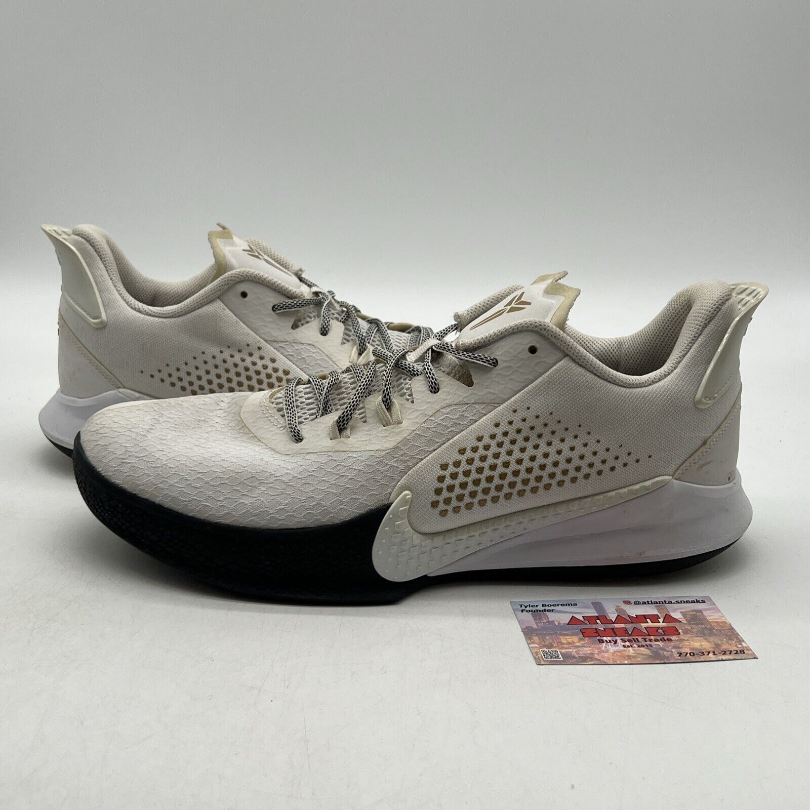 Size 12 - Nike Mamba Fury White Metallic Gold Black (CZ8770-100)