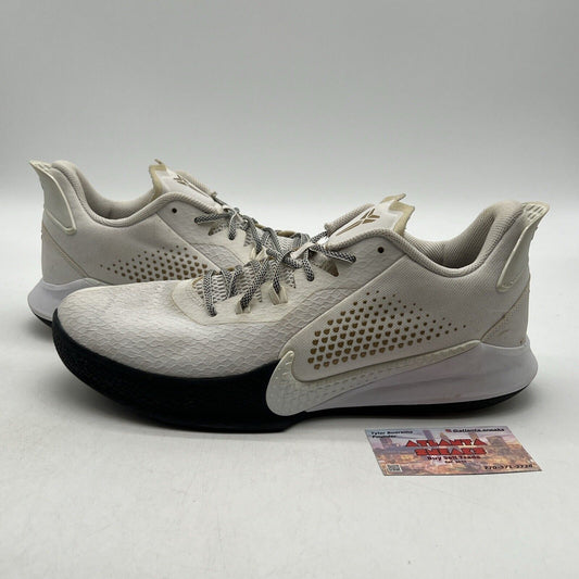 Size 12 - Nike Mamba Fury White Metallic Gold Black (CZ8770-100)