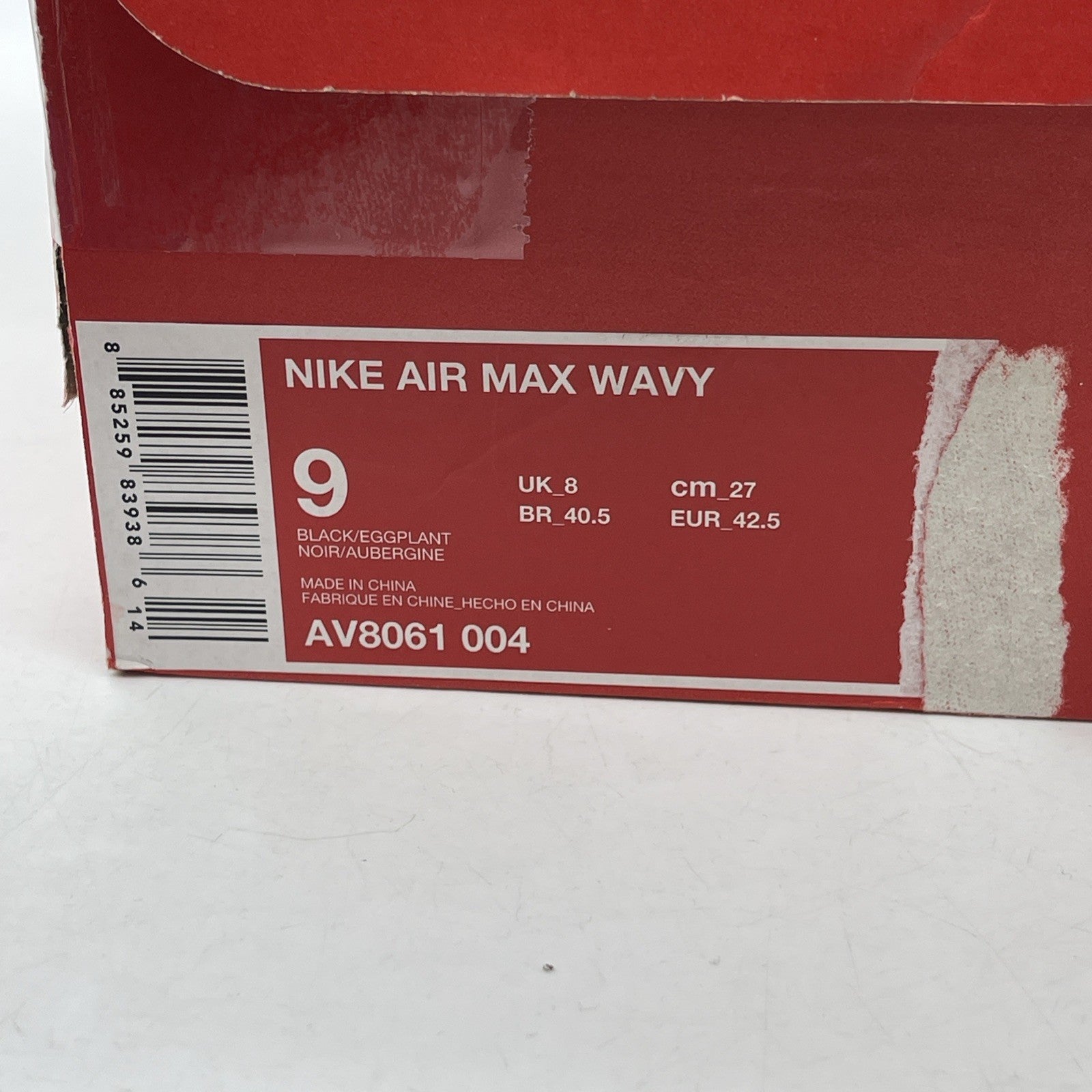 Size 9 - Nike Air Max Wavy Eggplant Black Purple (AV8061-004)
