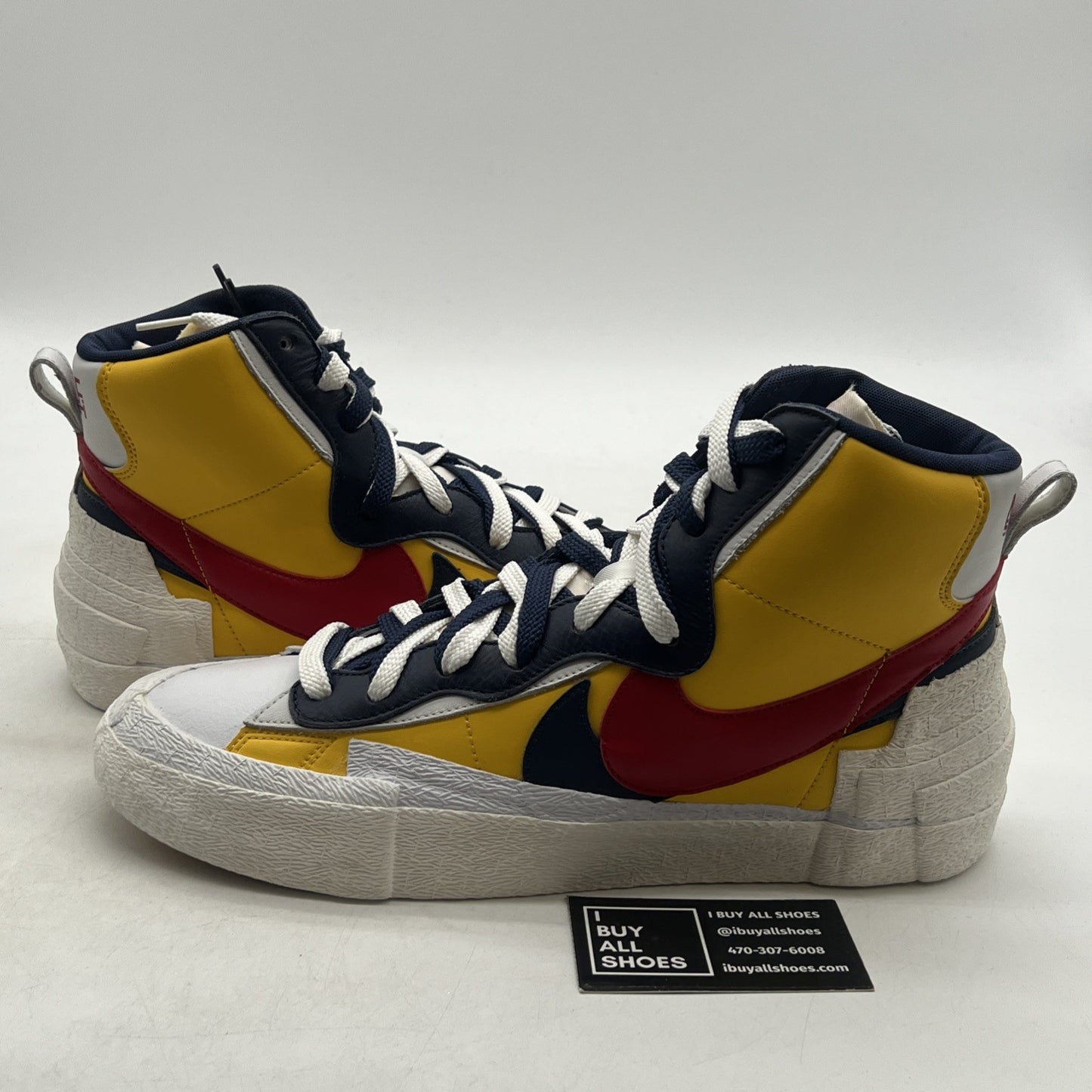 Size 12 - Nike sacai x Blazer Mid Maize Navy (BV0072-700)