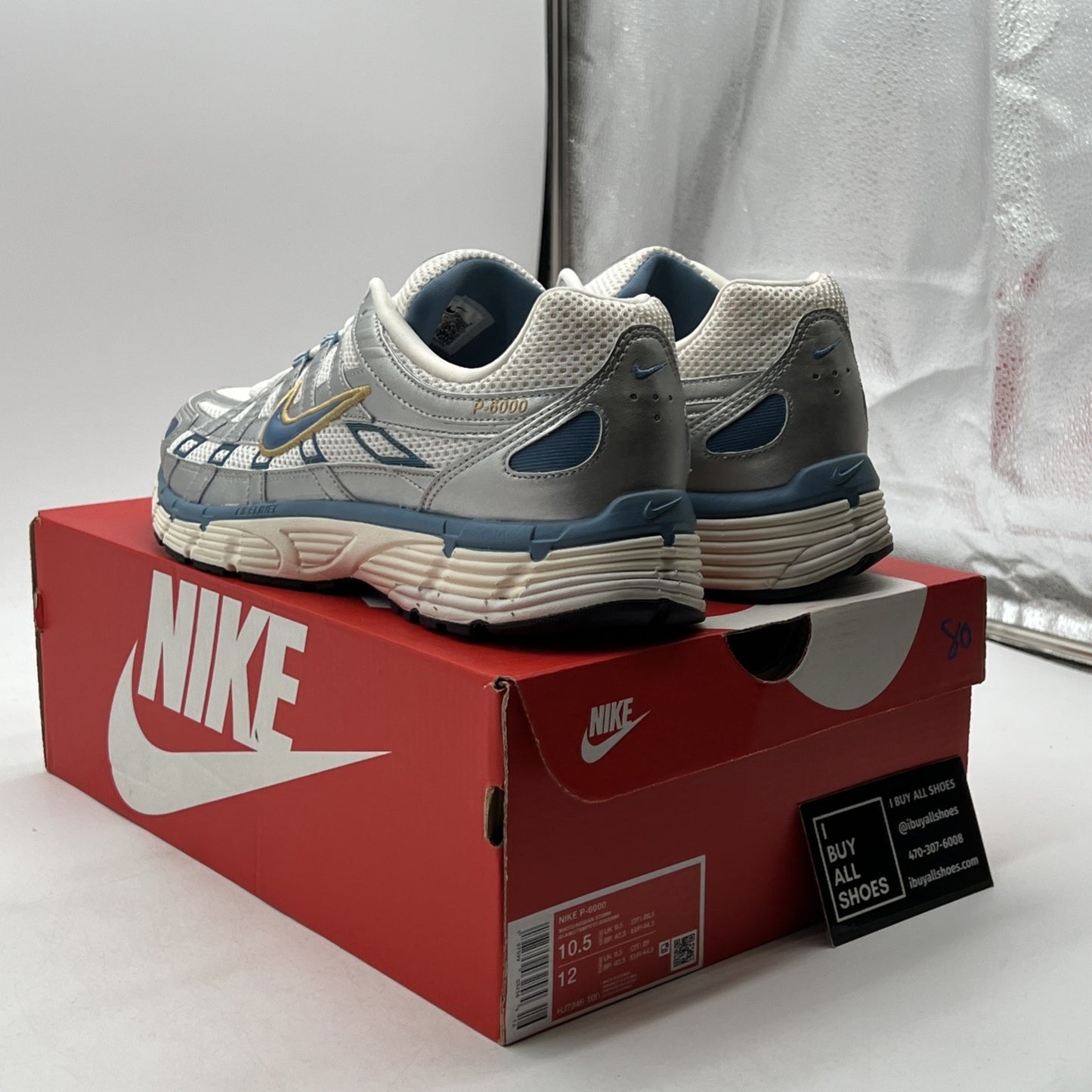 Size 10.5 - Nike P-6000 Metallic Silver Aegean Storm (HJ7246-100)