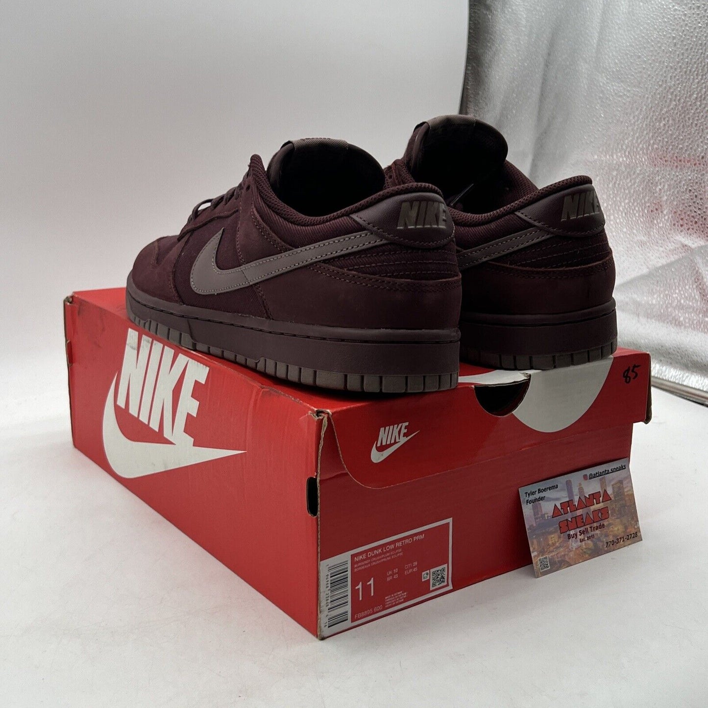 Size 11 - Nike Dunk Premium Low Burgundy Crush (FB8895-600)