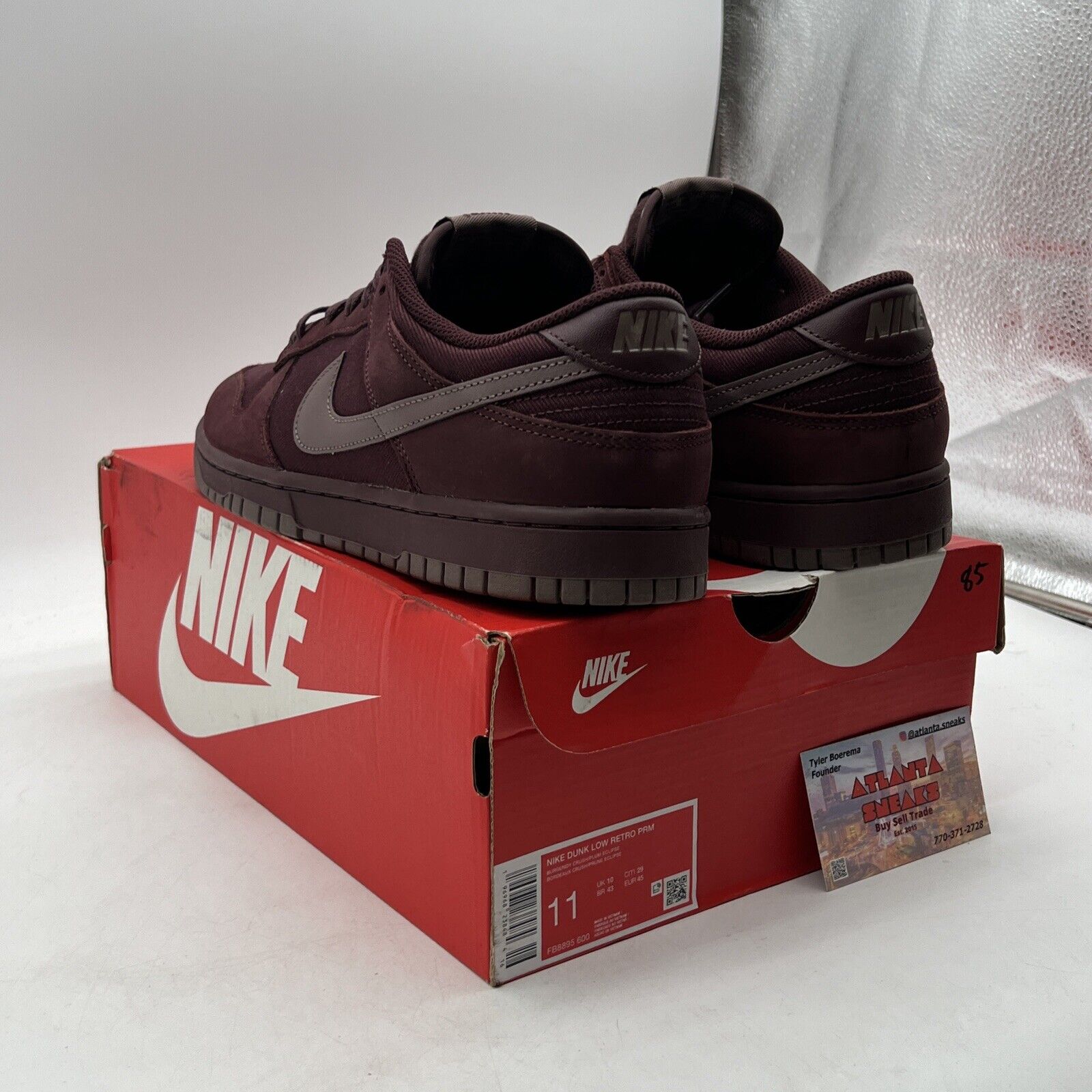 Size 11 - Nike Dunk Premium Low Burgundy Crush (FB8895-600)