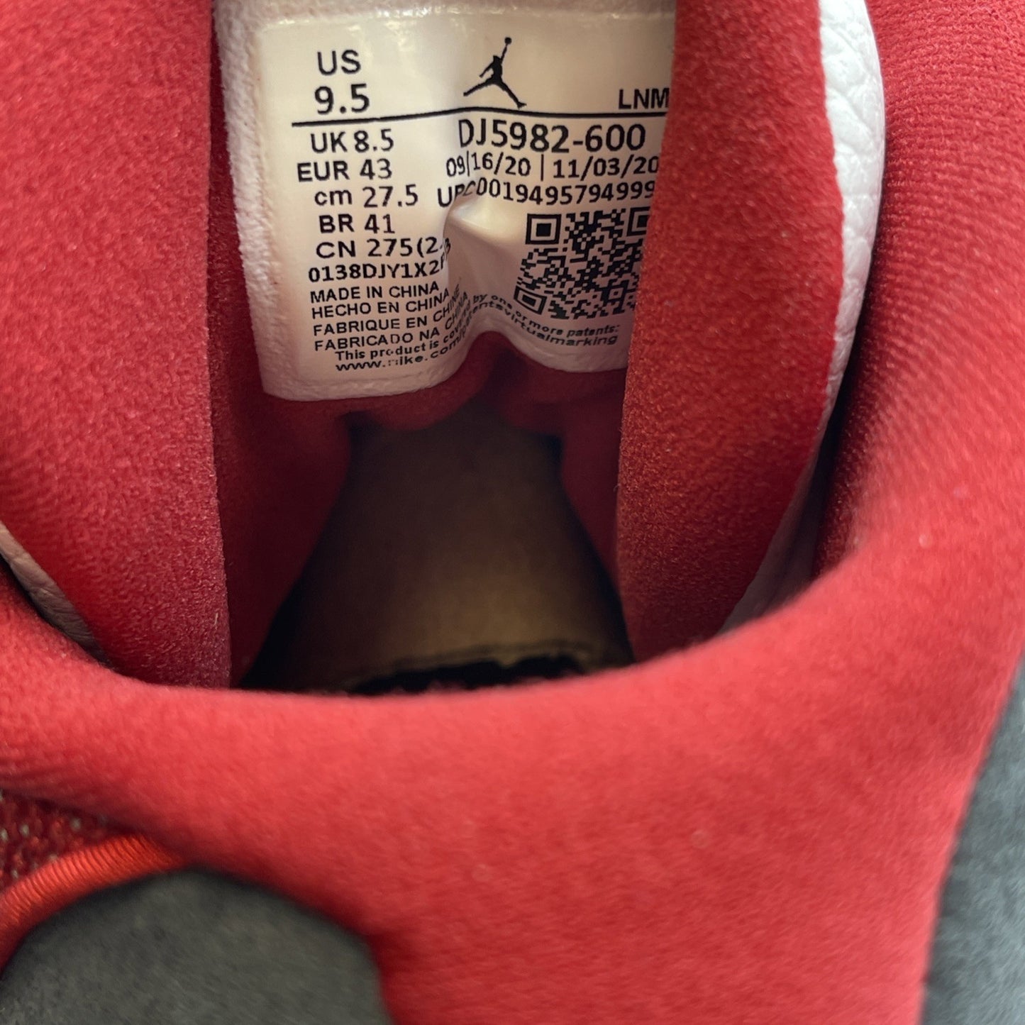 Size 9.5 - Jordan 13 Gym Red Flint Grey White Suede Leather (DJ5982600)