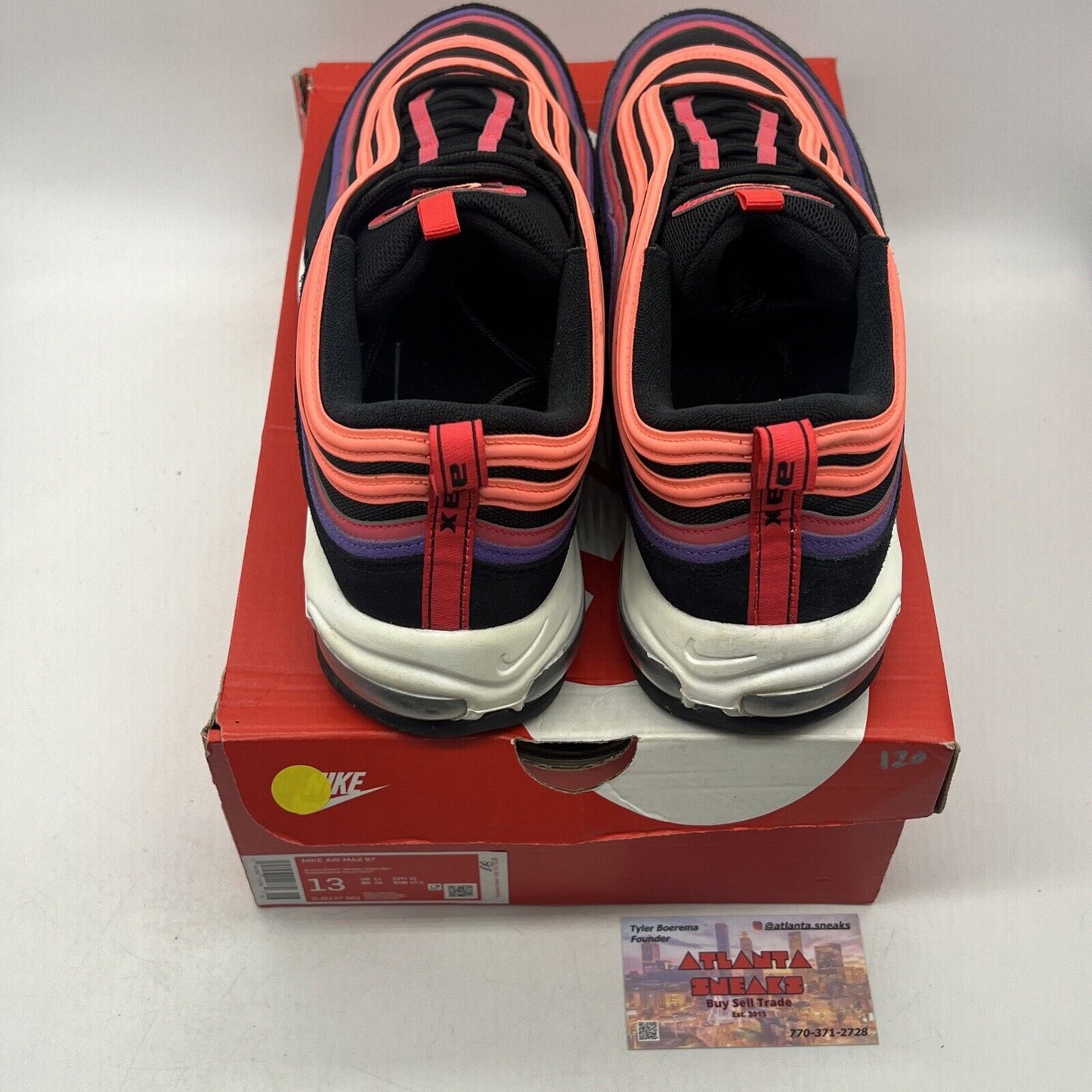 Size 13 - Nike Air Max 97 Sunset Purple Black White Suede (DJ5137-001)