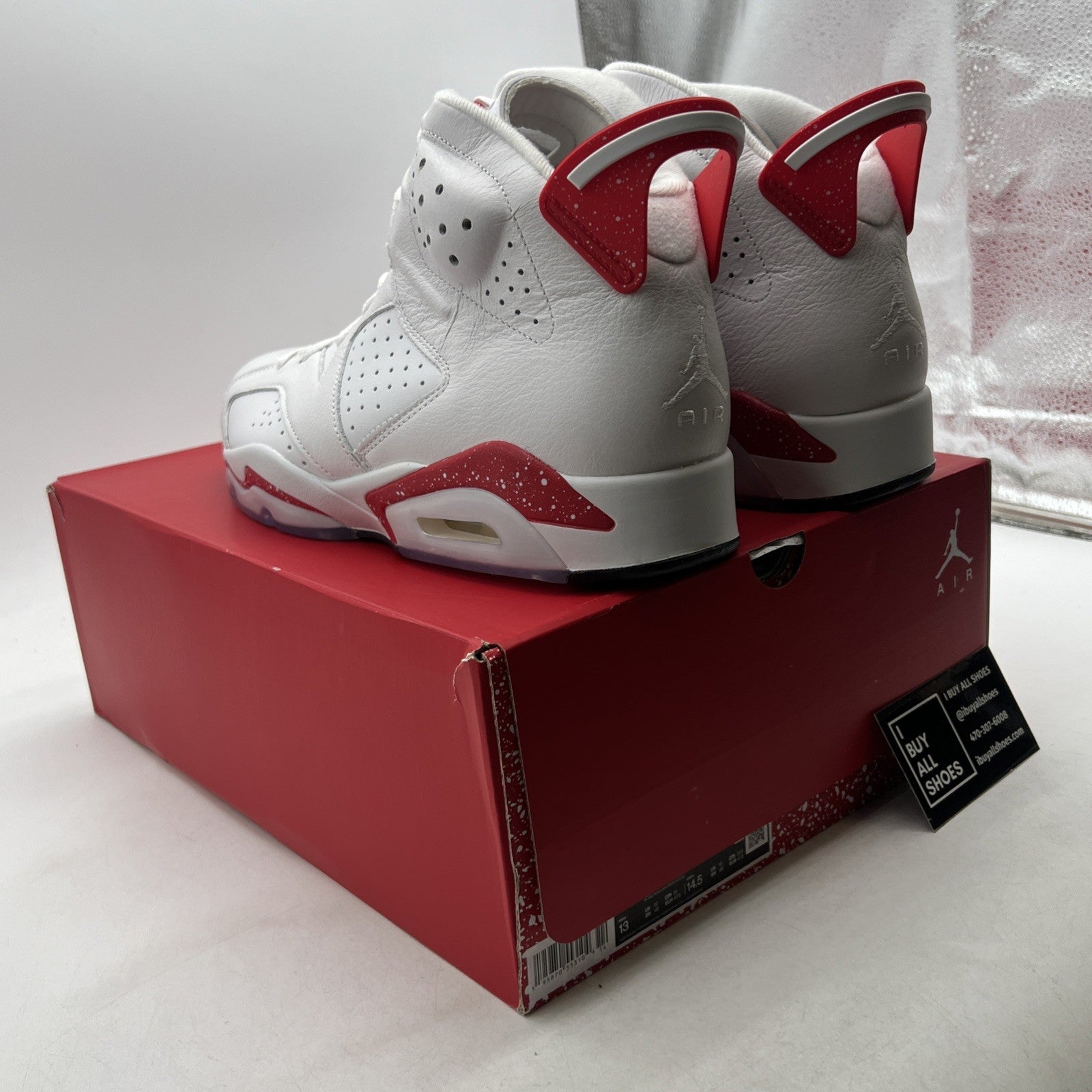Size 13 - Air Jordan 6 White and University Red 2022 (CT8529-162)