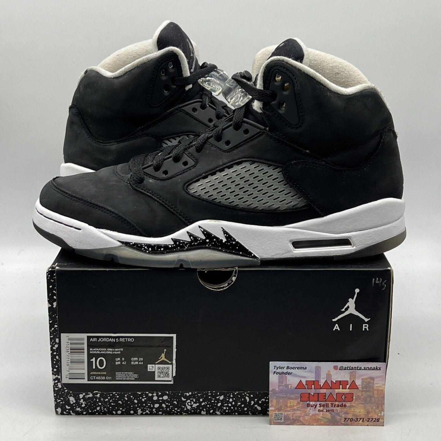 Size 10 - Jordan 5 Retro Mid Oreo White Black Suede Icey (CT4838-011)