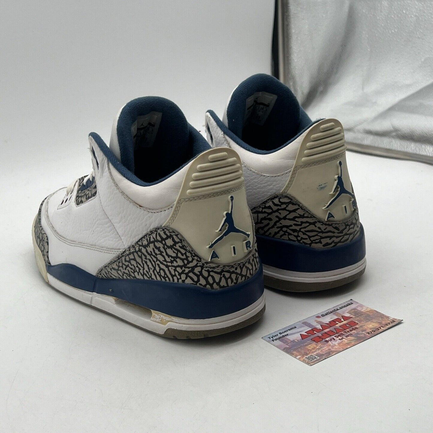 Size 10.5 - Air Jordan 3 Retro 2011 True Blue White Red (136064-104)