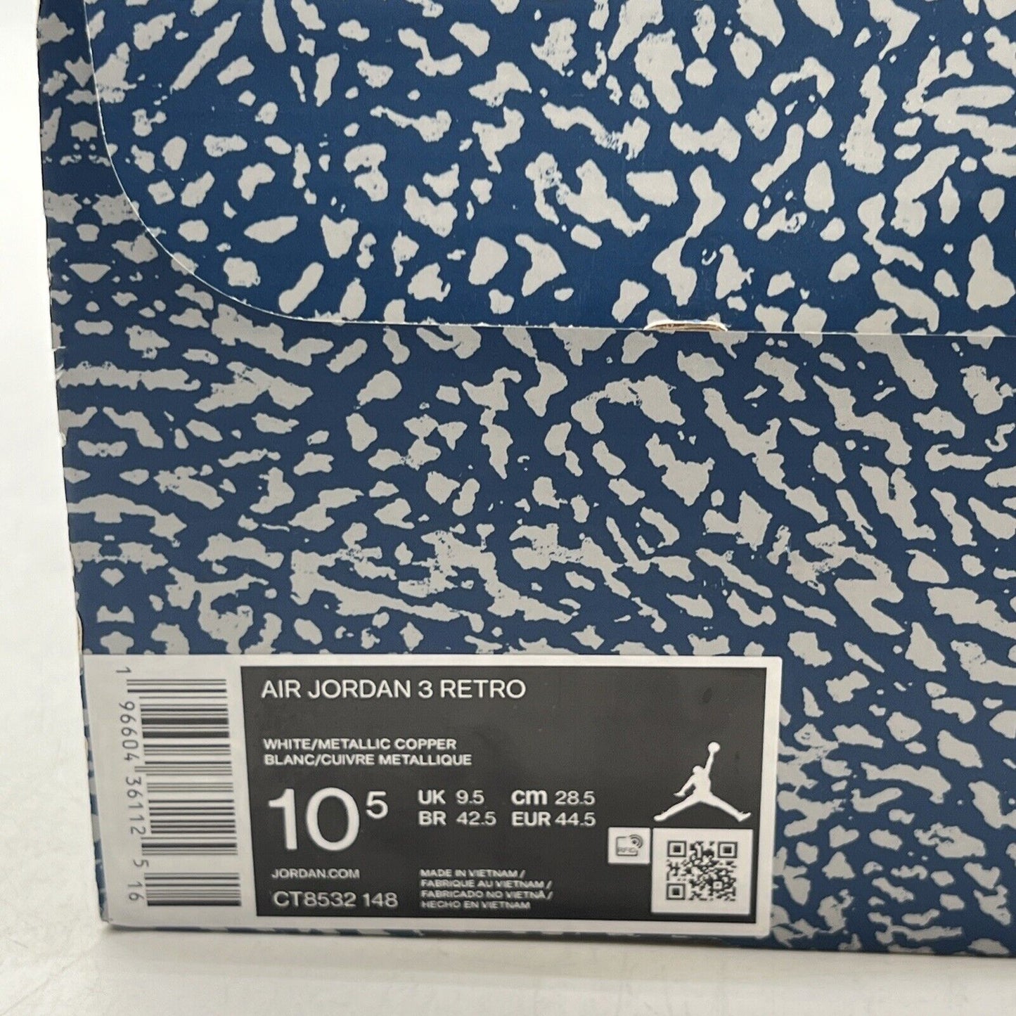 Size 10.5 - Jordan 3 Retro Mid Washington Wizards White Blue  (CT8532-148)