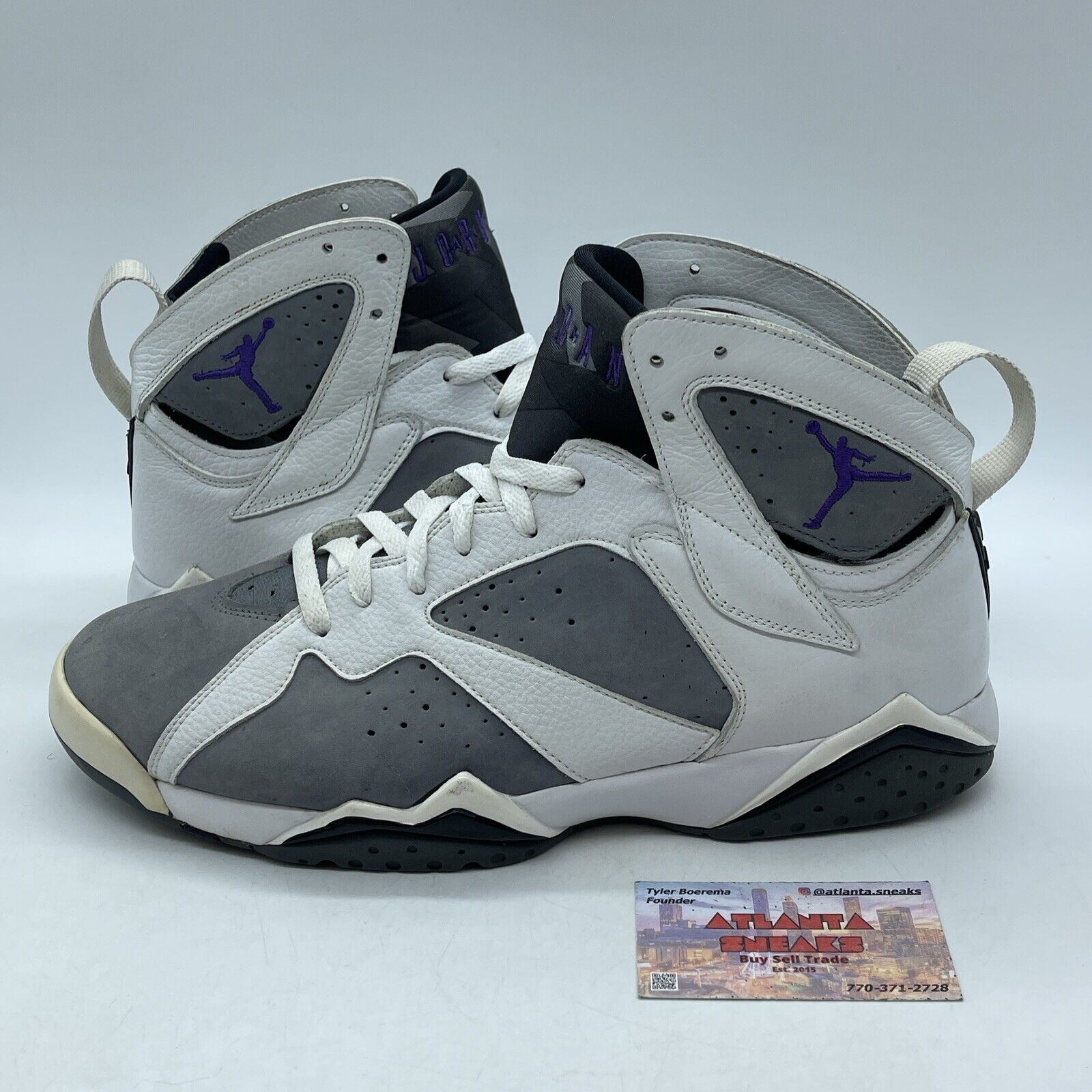 Size 12 - Air Jordan 7 Retro Flint Grey Purple Suede White Leather (304775-151)