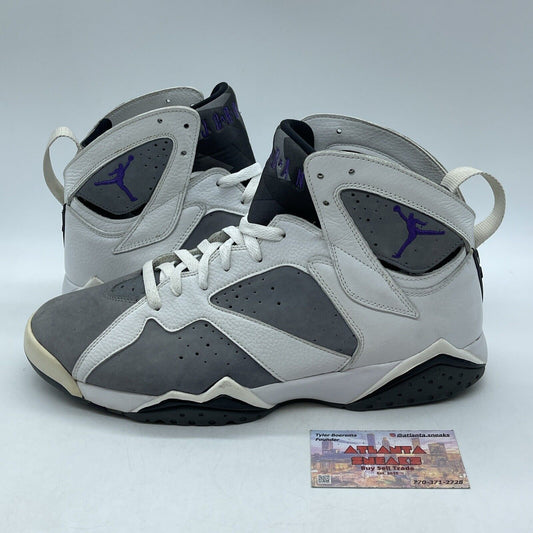 Size 12 - Air Jordan 7 Retro Flint Grey Purple Suede White Leather (304775-151)