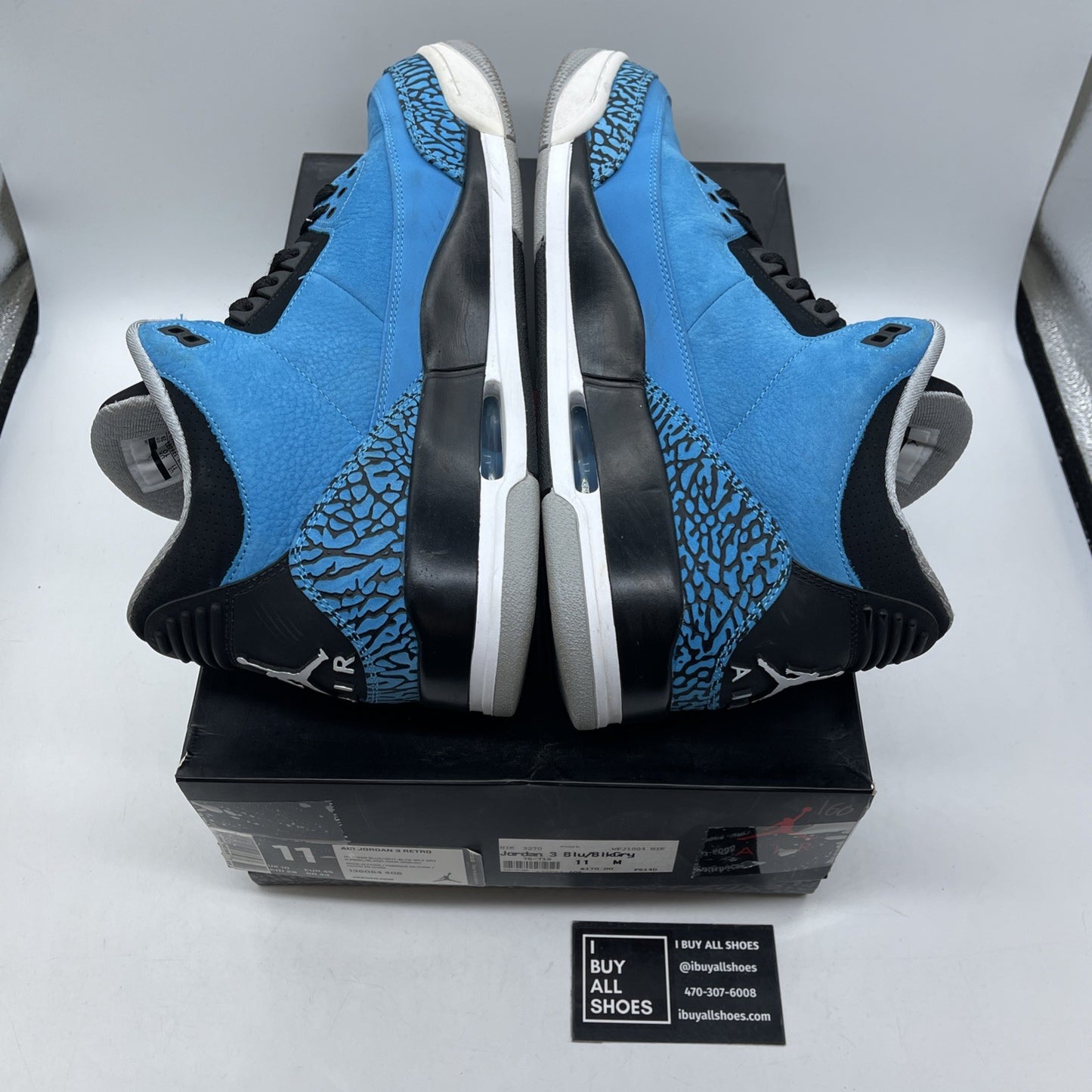 Size 11 - Air Jordan 3 Retro Powder Blue Black Suede (136064-406)