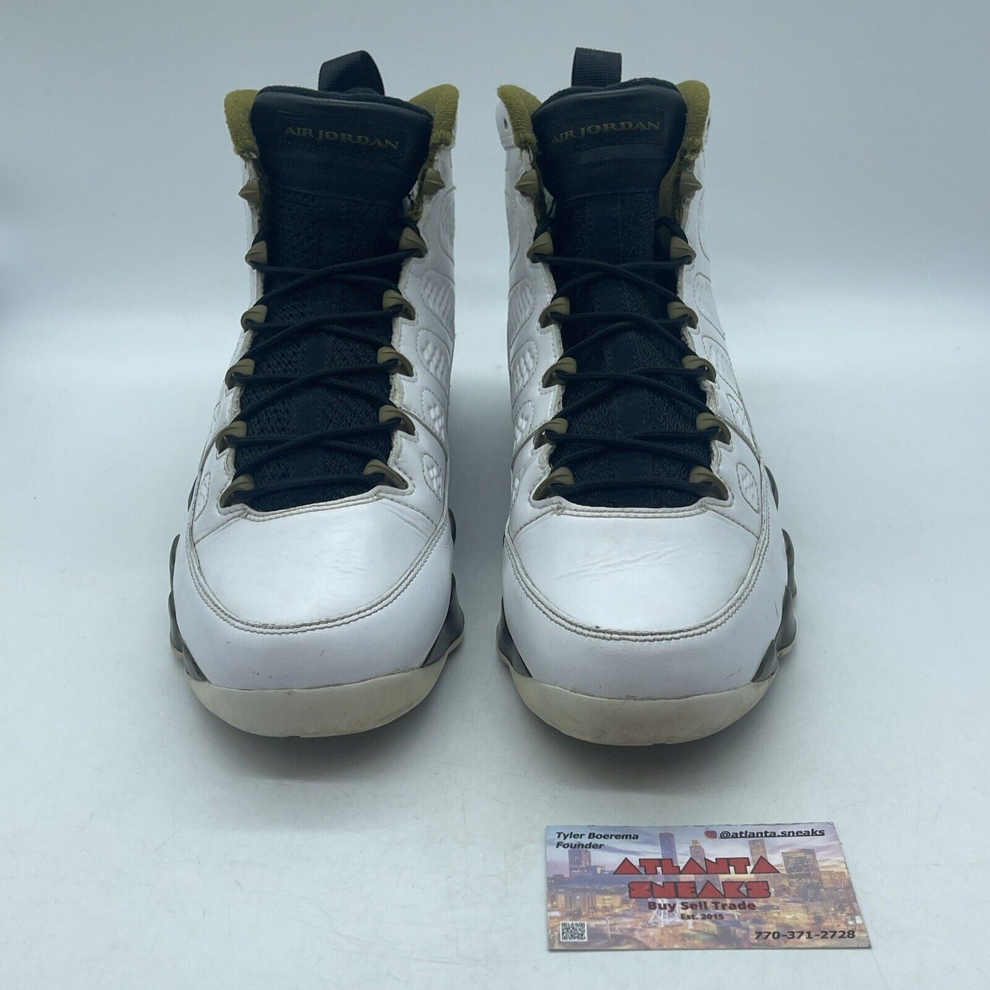 Size 11.5 - Air Jordan 9 Retro Statue Black White Olive Green (302370-109)