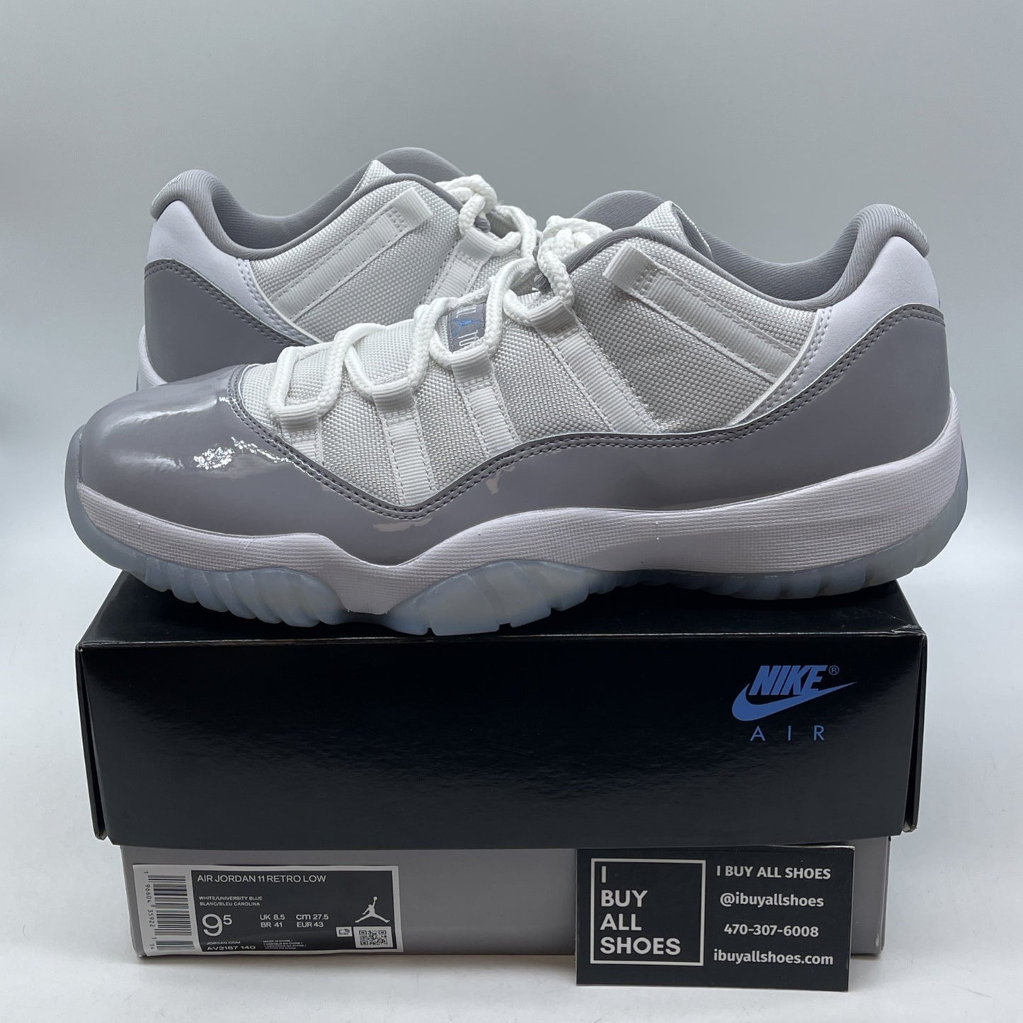 Size 9.5 - Air Jordan 11 Retro Low Cement Grey White Leather (AV2187-140)