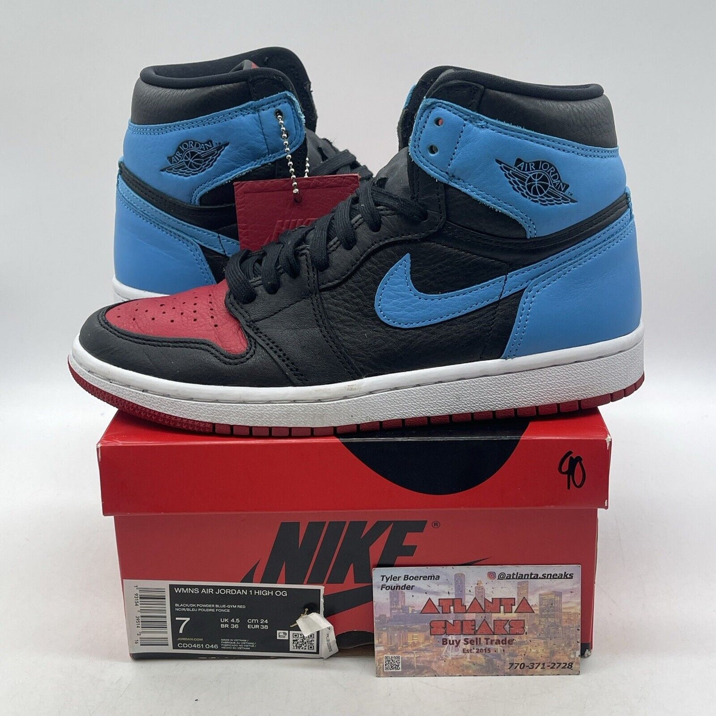 Size 7 - Jordan 1 High OG UNC To Chicago Black Red Blue Leather (CD0461-046)