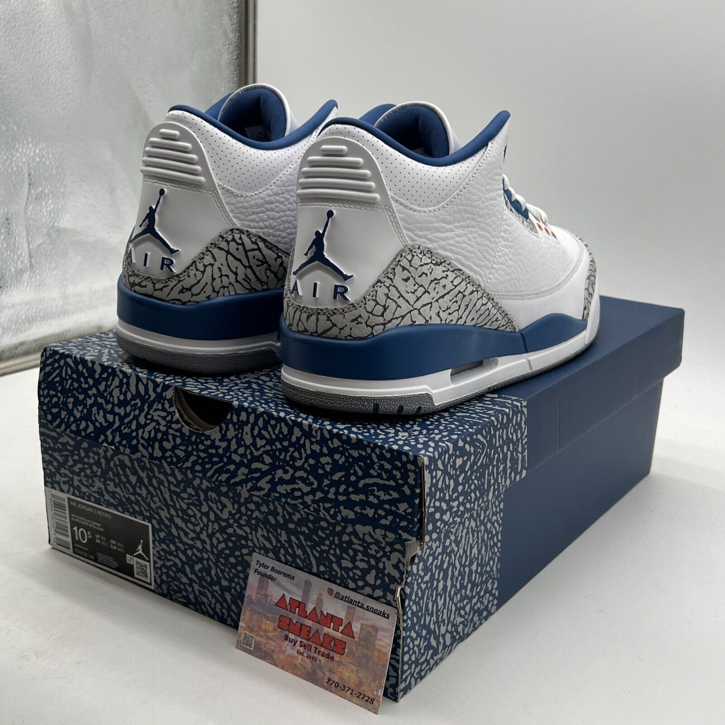 Size 10.5 - Jordan 3 Retro Mid Washington Wizards White Blue  (CT8532-148)