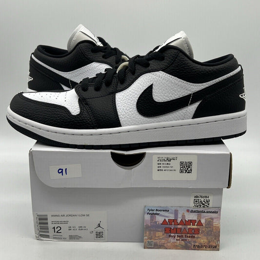 Size 12 - Air Jordan 1 SE Low Homage W Black White Leather