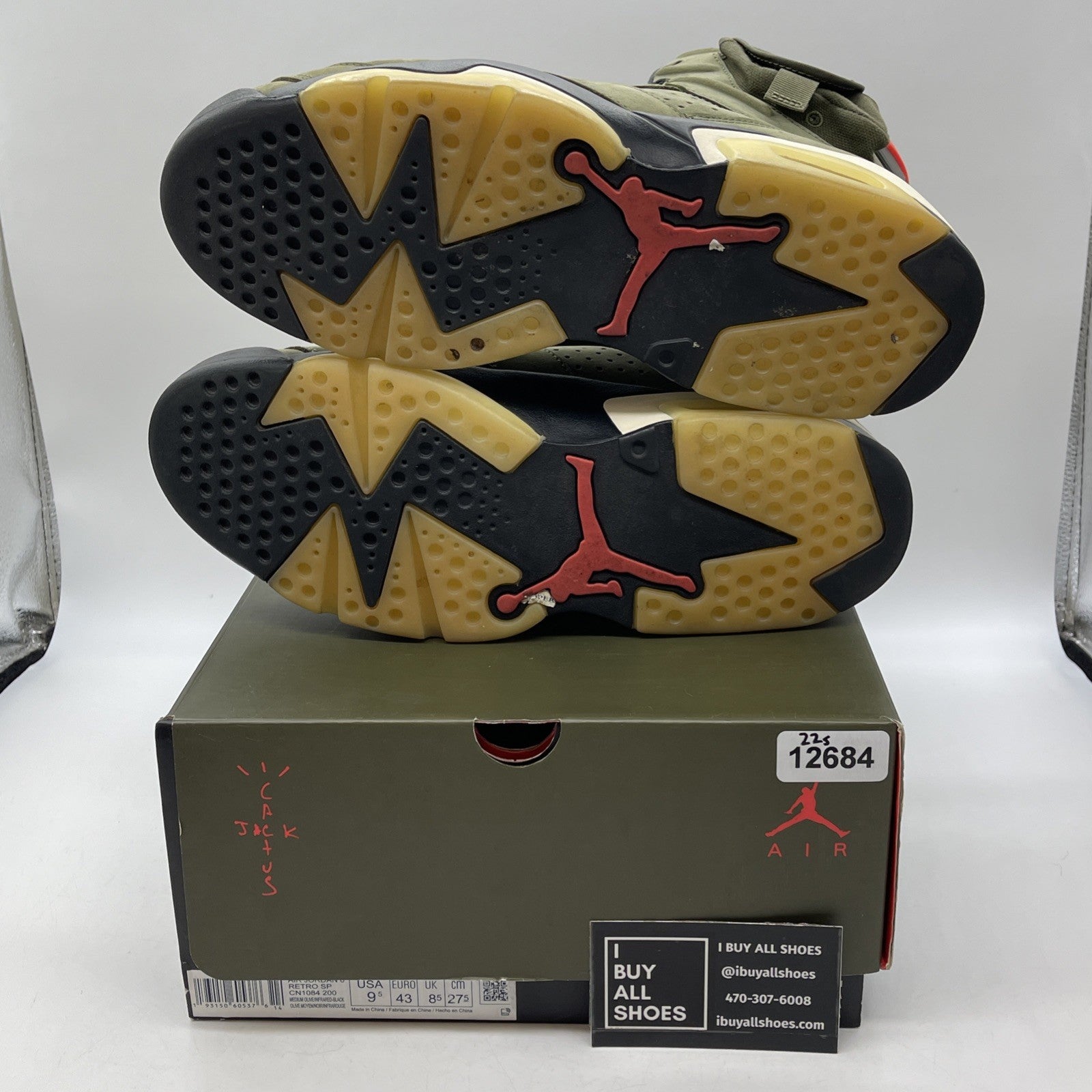 Size 9.5 - Jordan 6 Retro x Travis Scott Mid Olive Green Suede (CN1084-200)