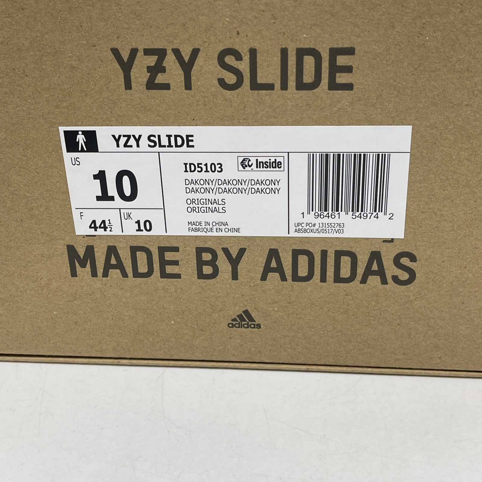Size 10 - Adidas Yeezy Slide Dark Onyx Black (ID5103)