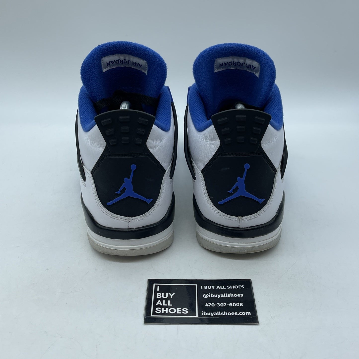 Size 9.5 - Jordan 4 Retro Mid Motorsports Blue White Leather (308497-117)