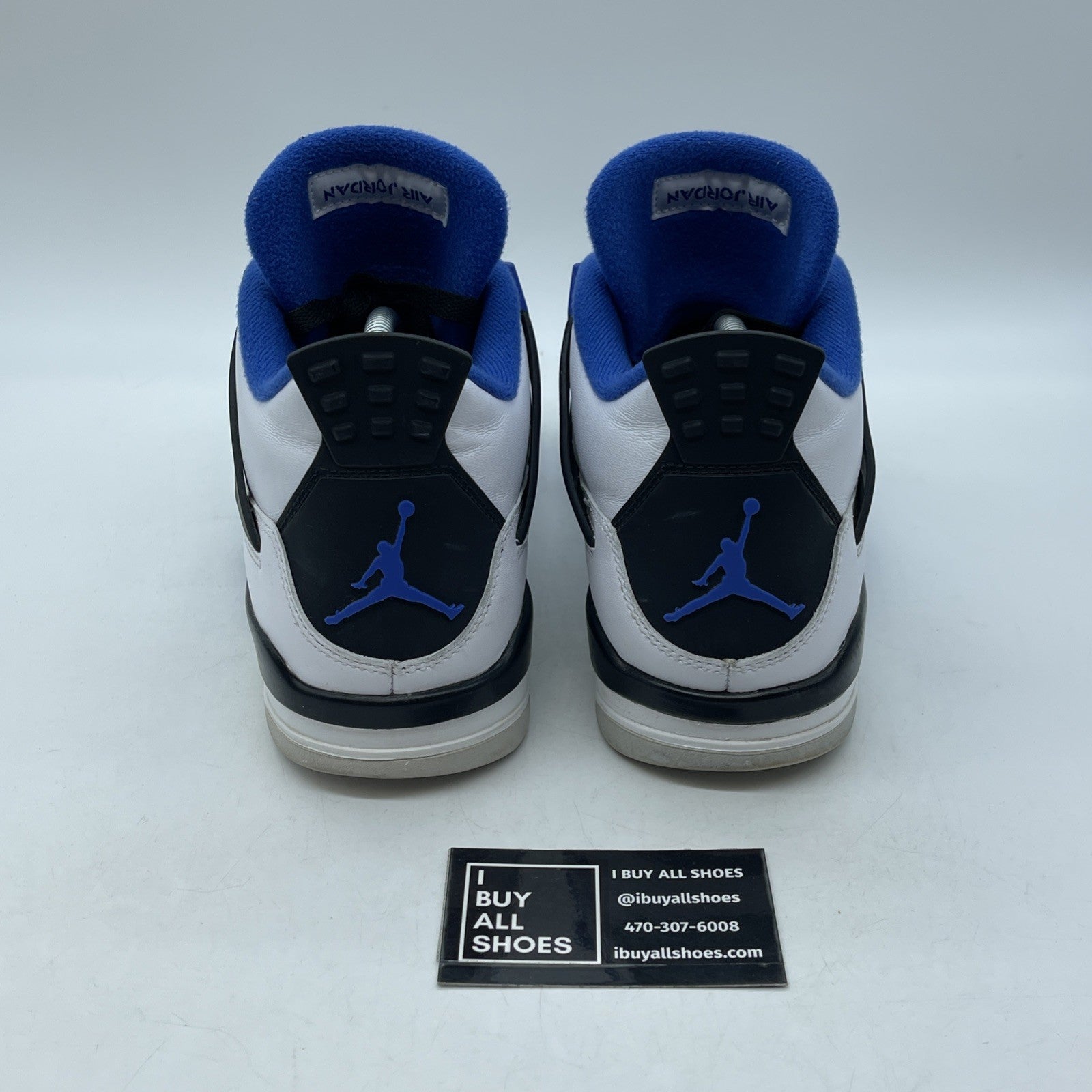 Size 9.5 - Jordan 4 Retro Mid Motorsports Blue White Leather (308497-117)