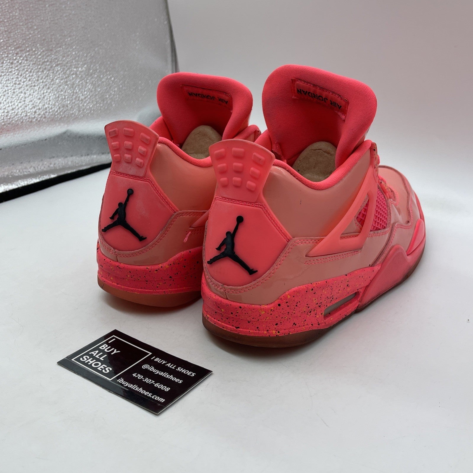 Size 11W - Air Jordan 4 Retro NRG Hot Punch Black Pink Leather (AQ9128-600)