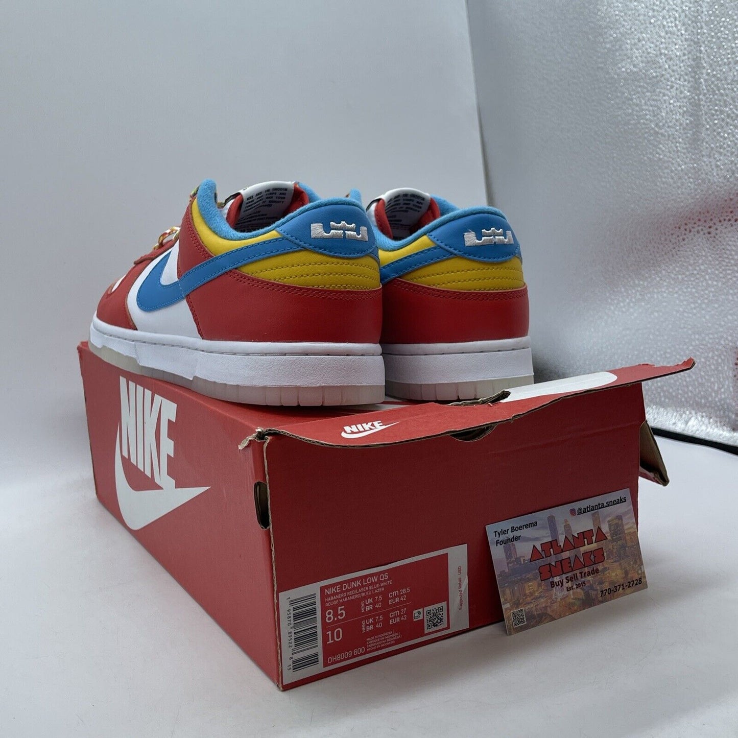 Size 8.5 - Nike Dunk Low x LeBron James x Fruity Pebbles Red (DH8009-600)