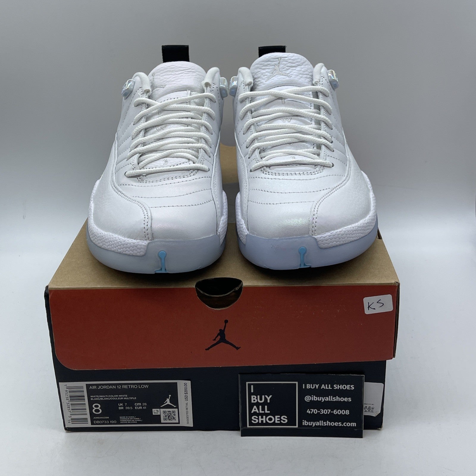 Size 8 - Air Jordan 12 Retro Low Easter White Leather (DB0733-190)