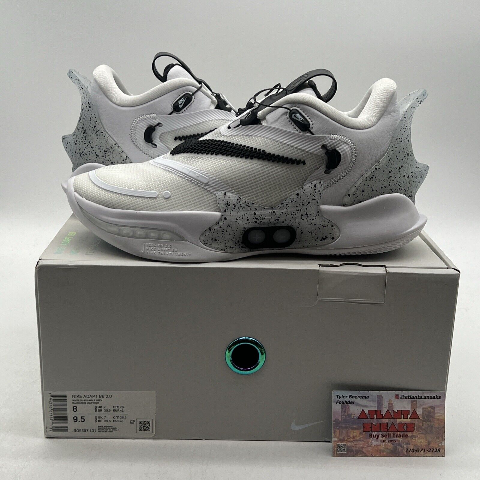 Size 8 - Nike Adapt BB 2.0 White Cement Black (BQ5397-101)