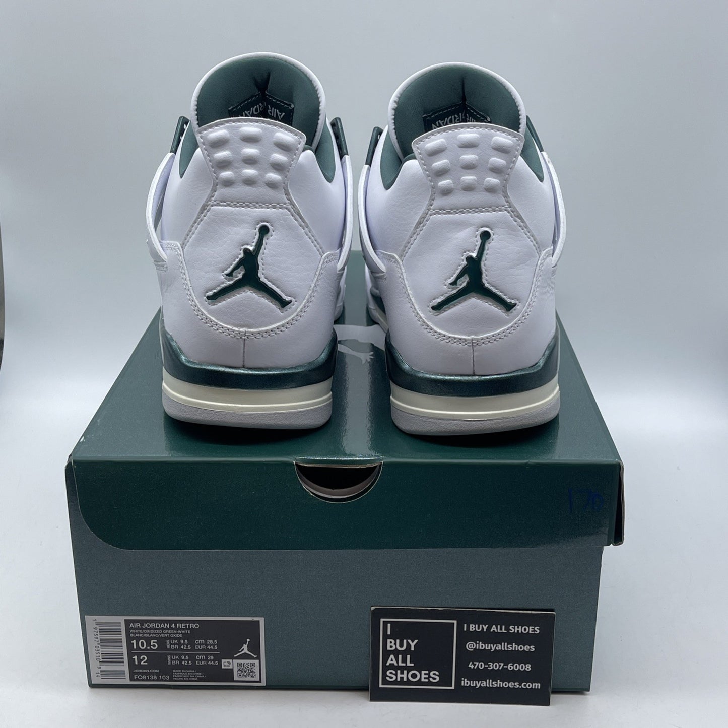 Size 10.5 - Air Jordan 4 Retro Oxidized Green White Leather (FQ8138-103)