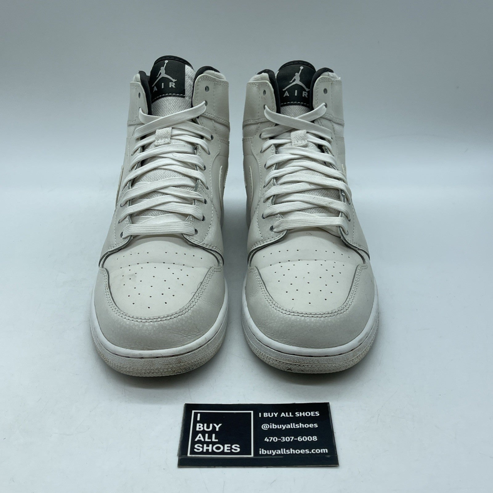 Size 9.5Y - Air Jordan 1 Retro High Premium GG Phantom White (705296-022)