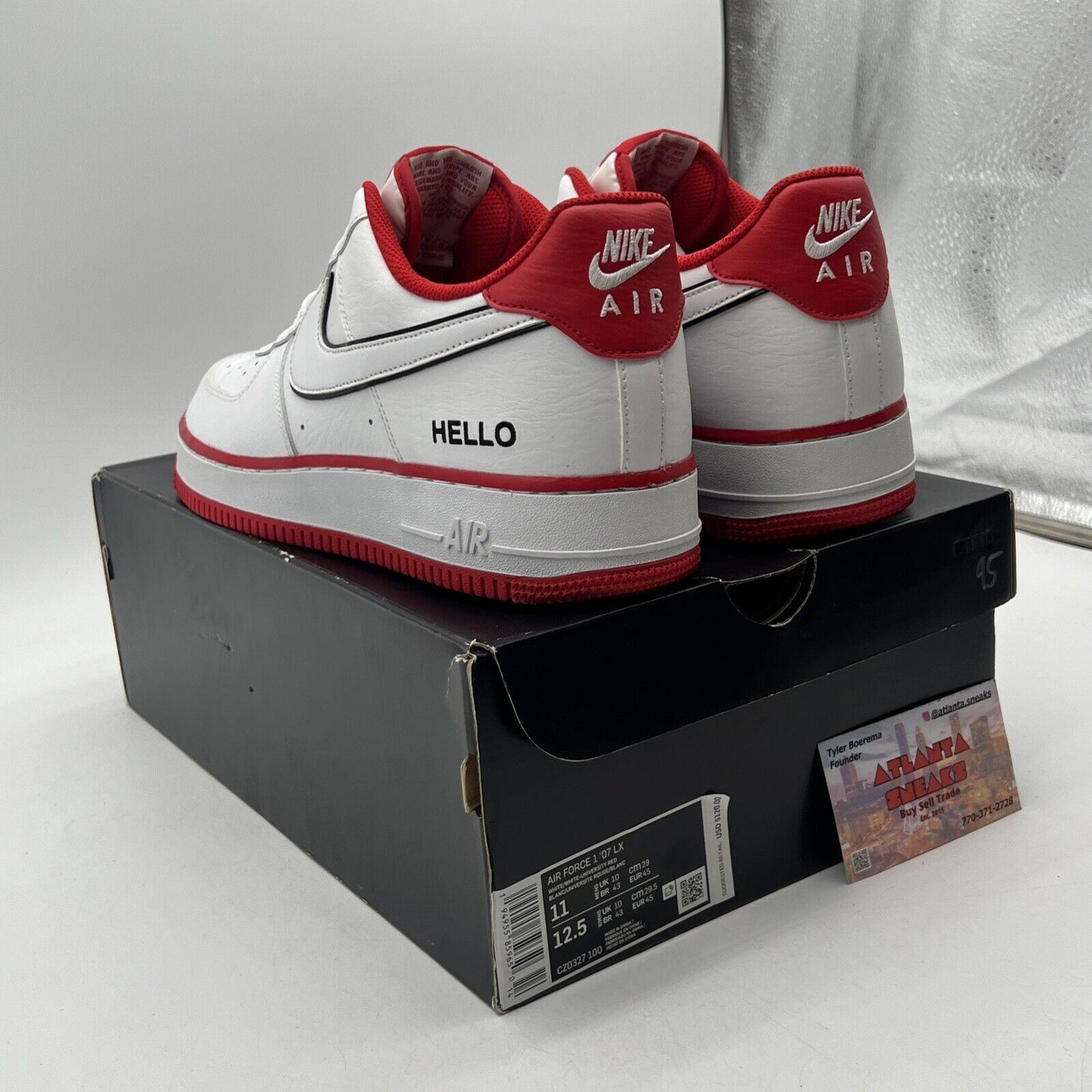 Size 11 - Nike Urbanstar x Air Force 1 '07 LX HELLO Pack - White University Red