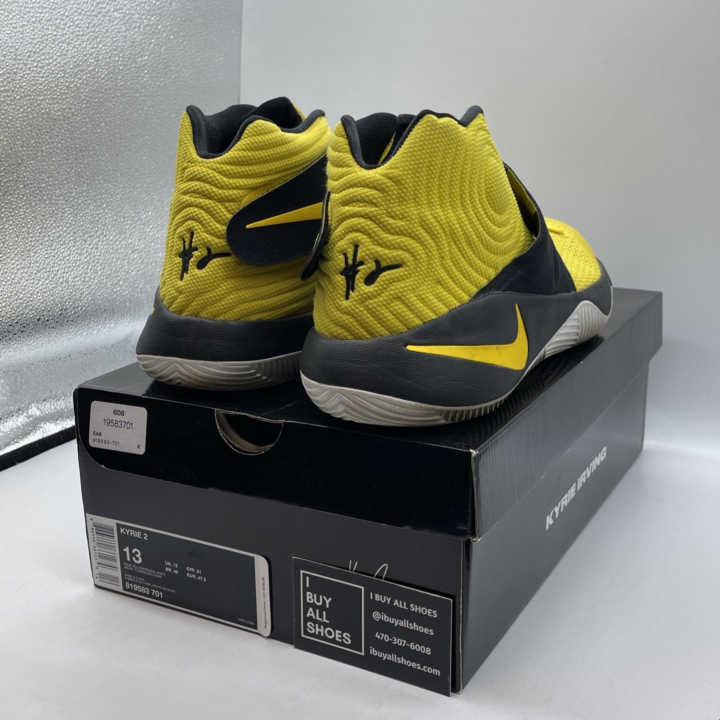 Size 13 - Nike Kyrie 2 Australia Yellow Black Suede (819583-701)