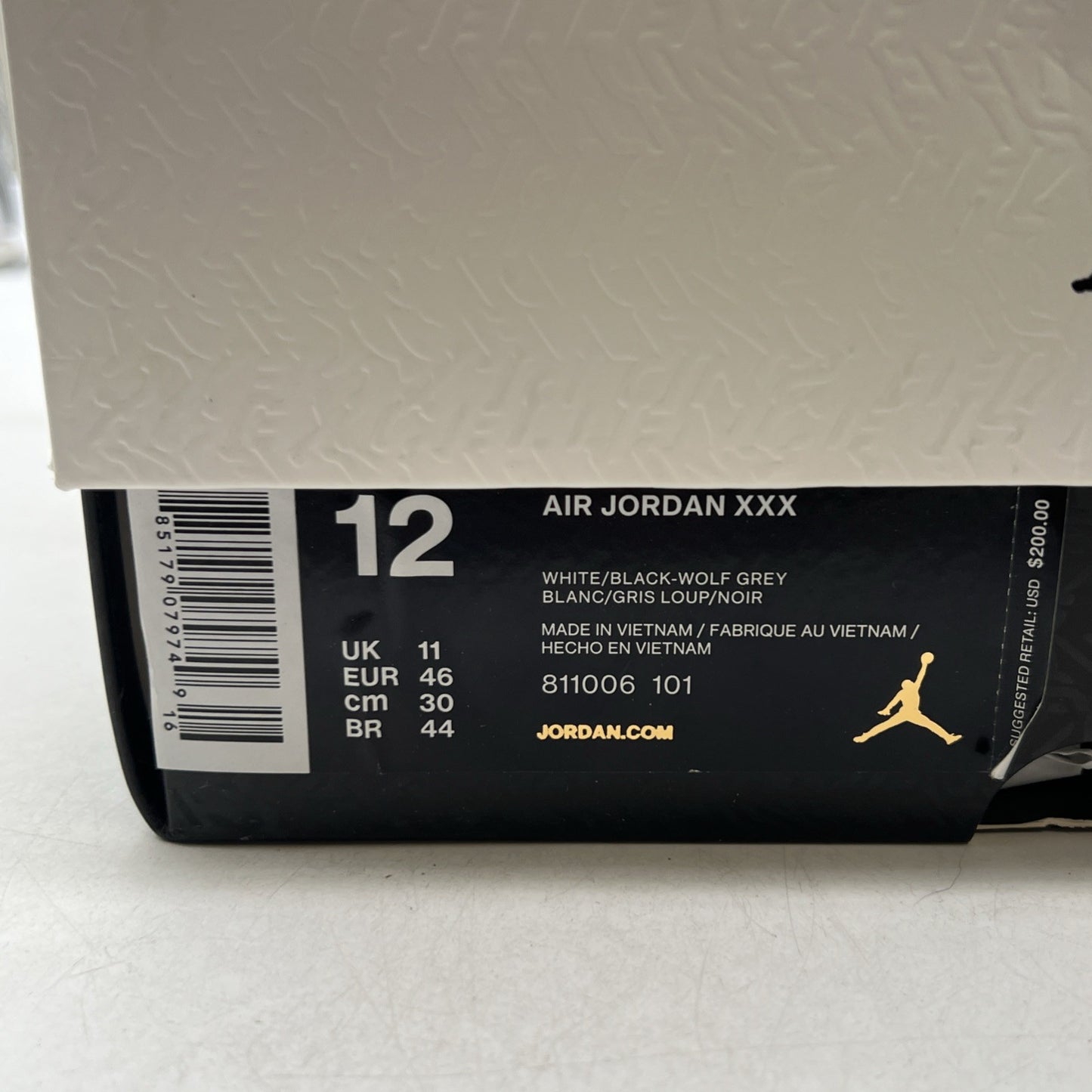 Size 12 - Air Jordan 30 White Wolf Grey (811006-101)