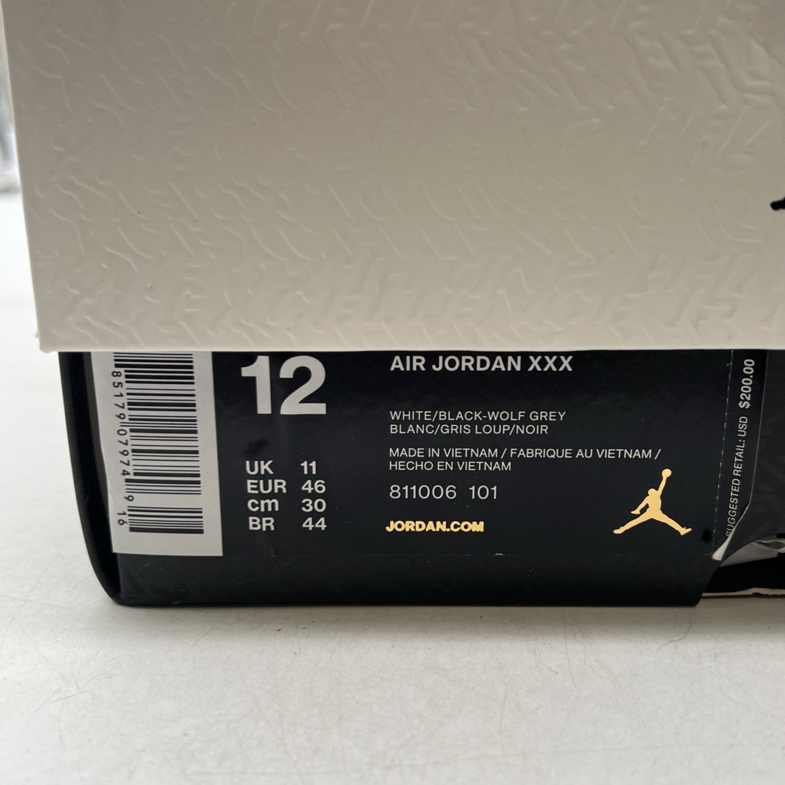 Size 12 - Air Jordan 30 White Wolf Grey (811006-101)