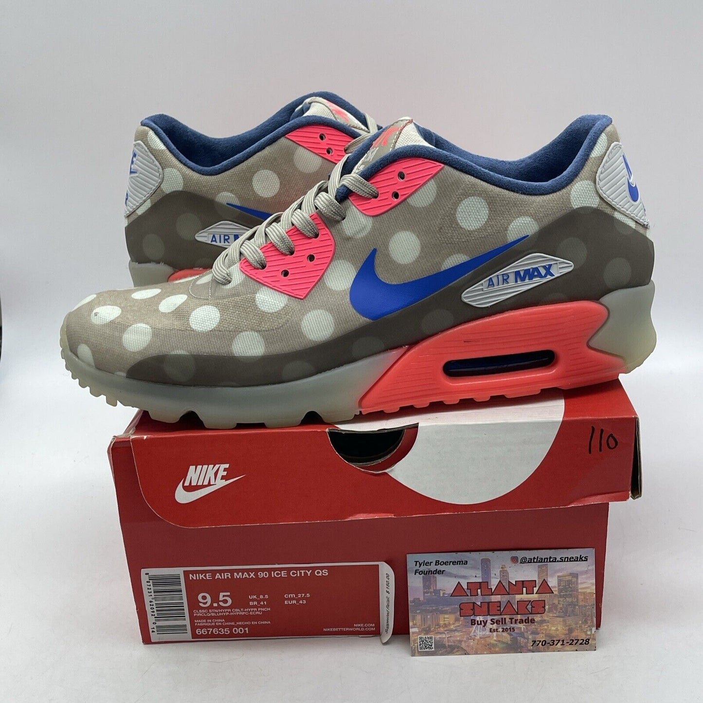 Size 9.5 - Nike Air Max 90 Ice City Qs NYC