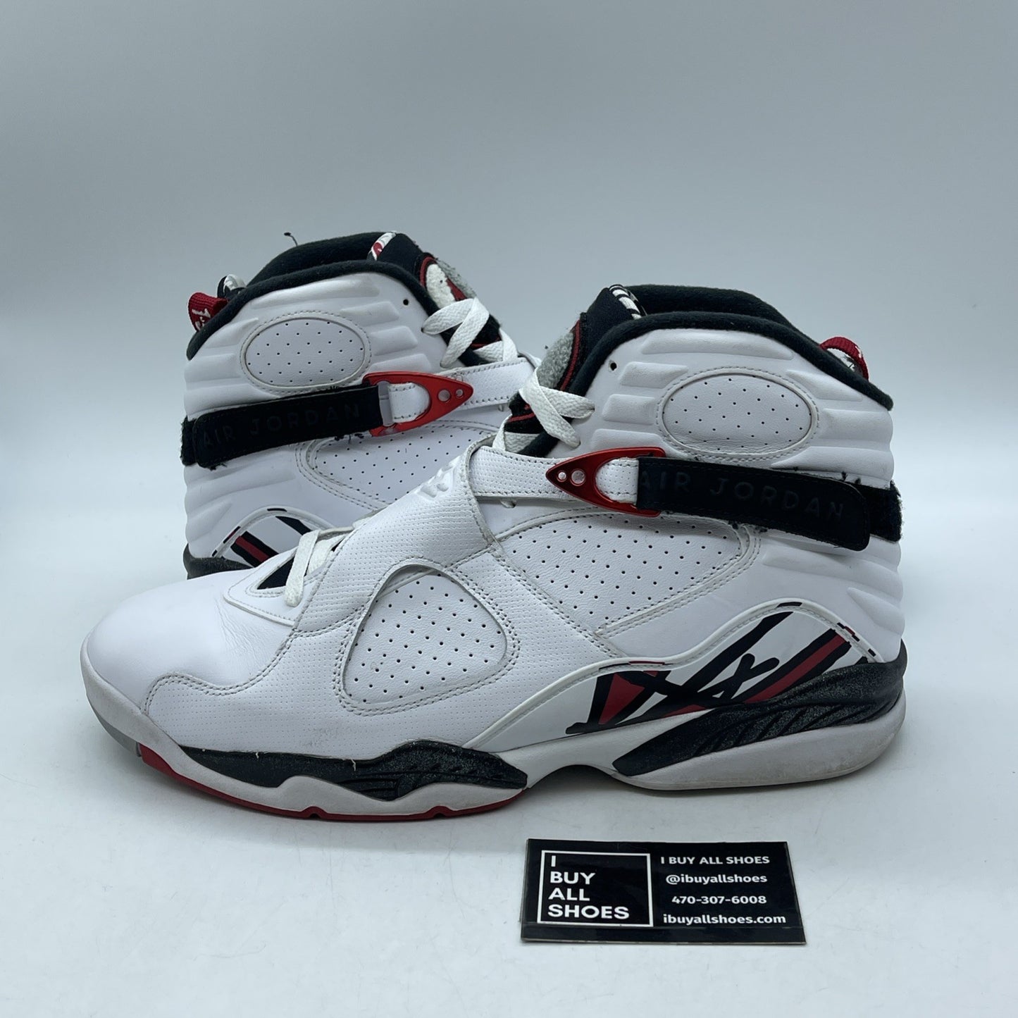 Size 12 - Air Jordan 8 Retro Alternate White Black Red Leather (305381-104)