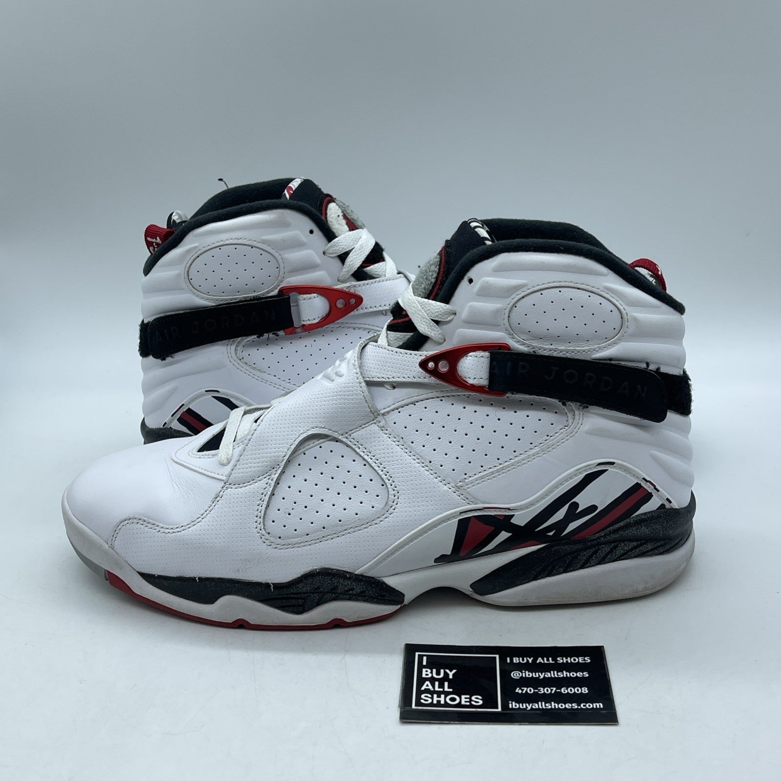 Size 12 - Air Jordan 8 Retro Alternate White Black Red Leather (305381-104)