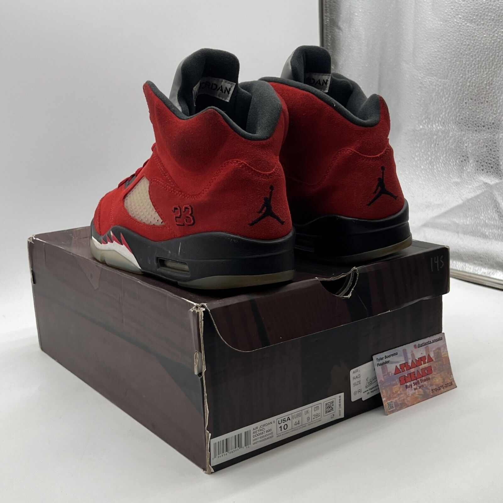 Size 10 - Jordan 5 Retro Mid Raging Bull Black Grey Suede (DD0587-600)