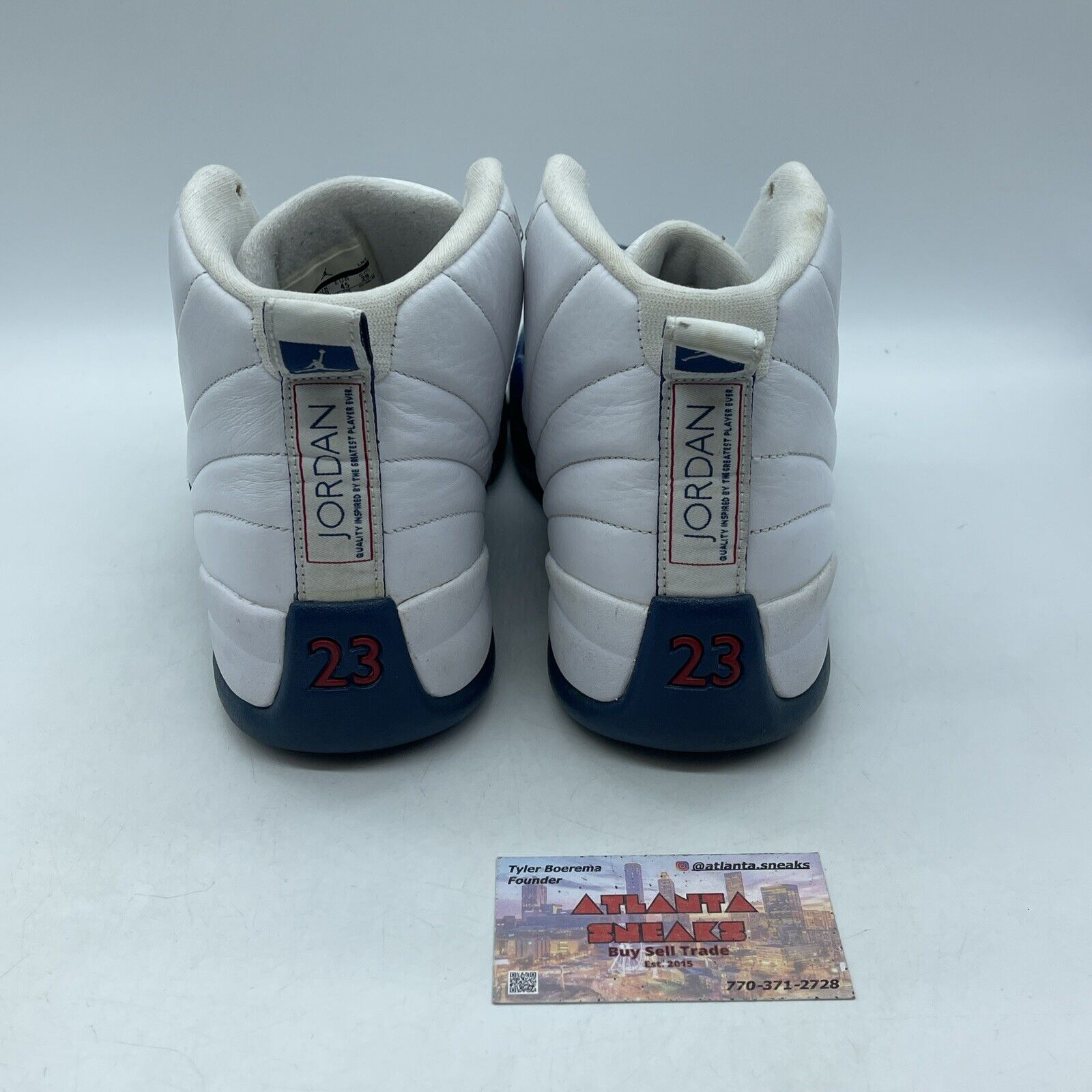 Size 11 - Jordan 12 Retro French Blue White Silver Red Leather (130690-113)