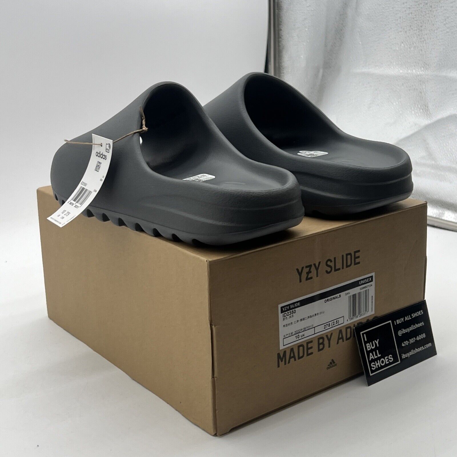 Size 10 - Men’s Adidas Yeezy Slide “Slate Grey”(ID2350)