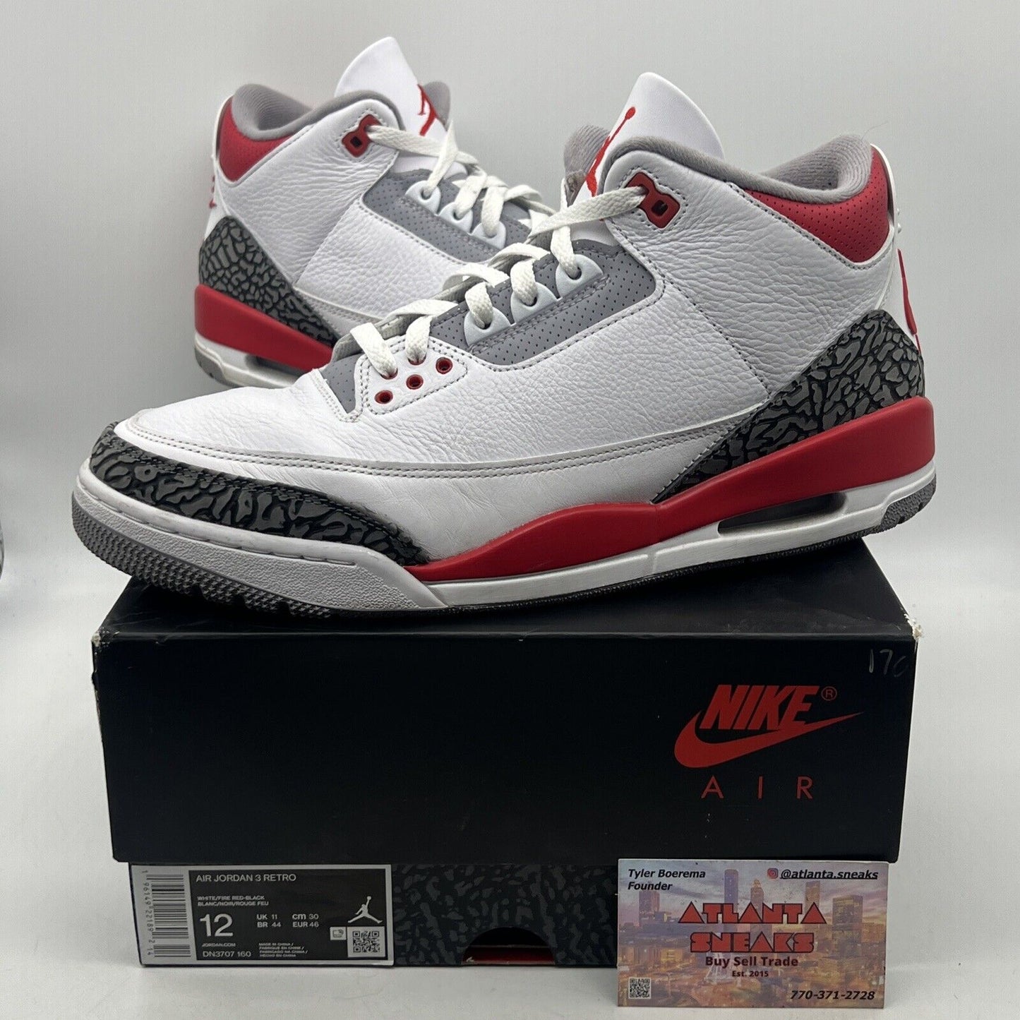 Size 12 - Jordan 3 Retro Mid Fire Red White Black Leather (DN3707-160)