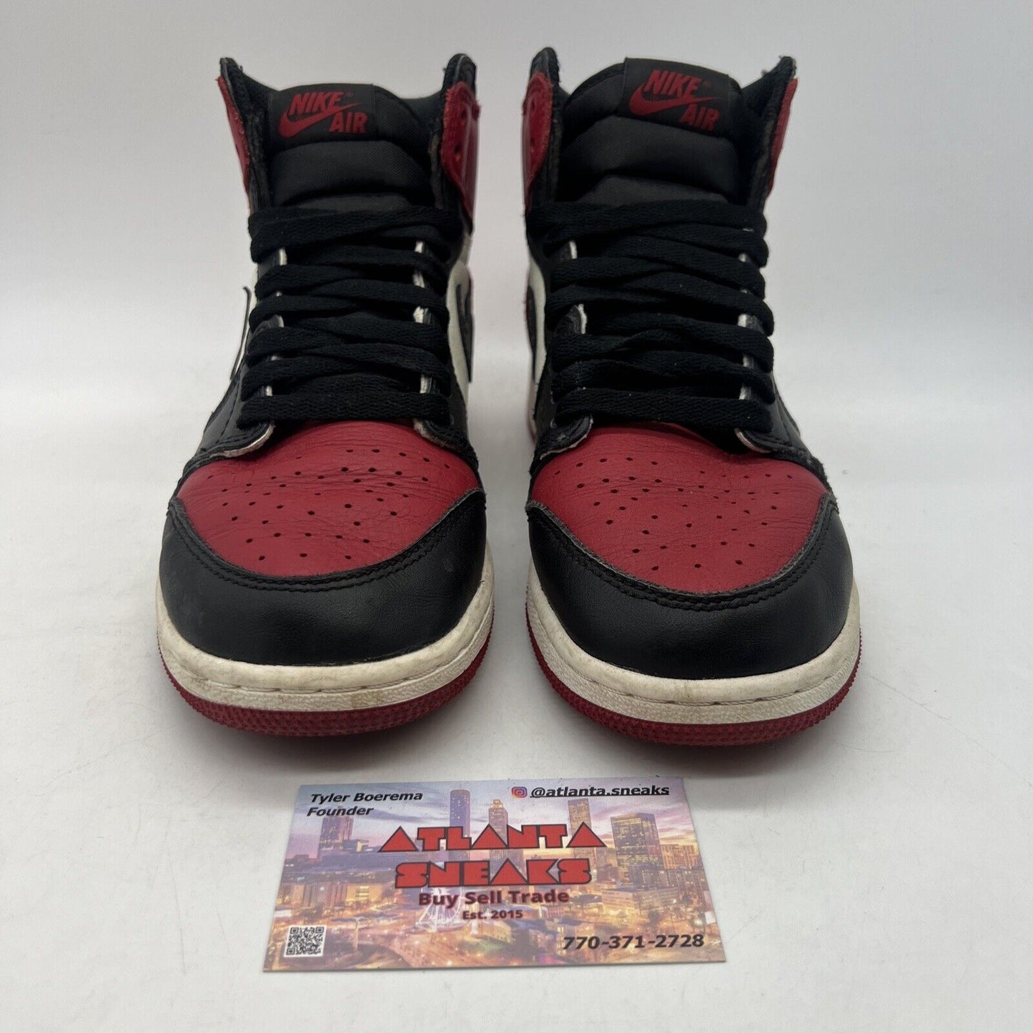 Nike Air Jordan 1 High OG GS Bred Toe Boys Youth Size 6Y (575441-610)