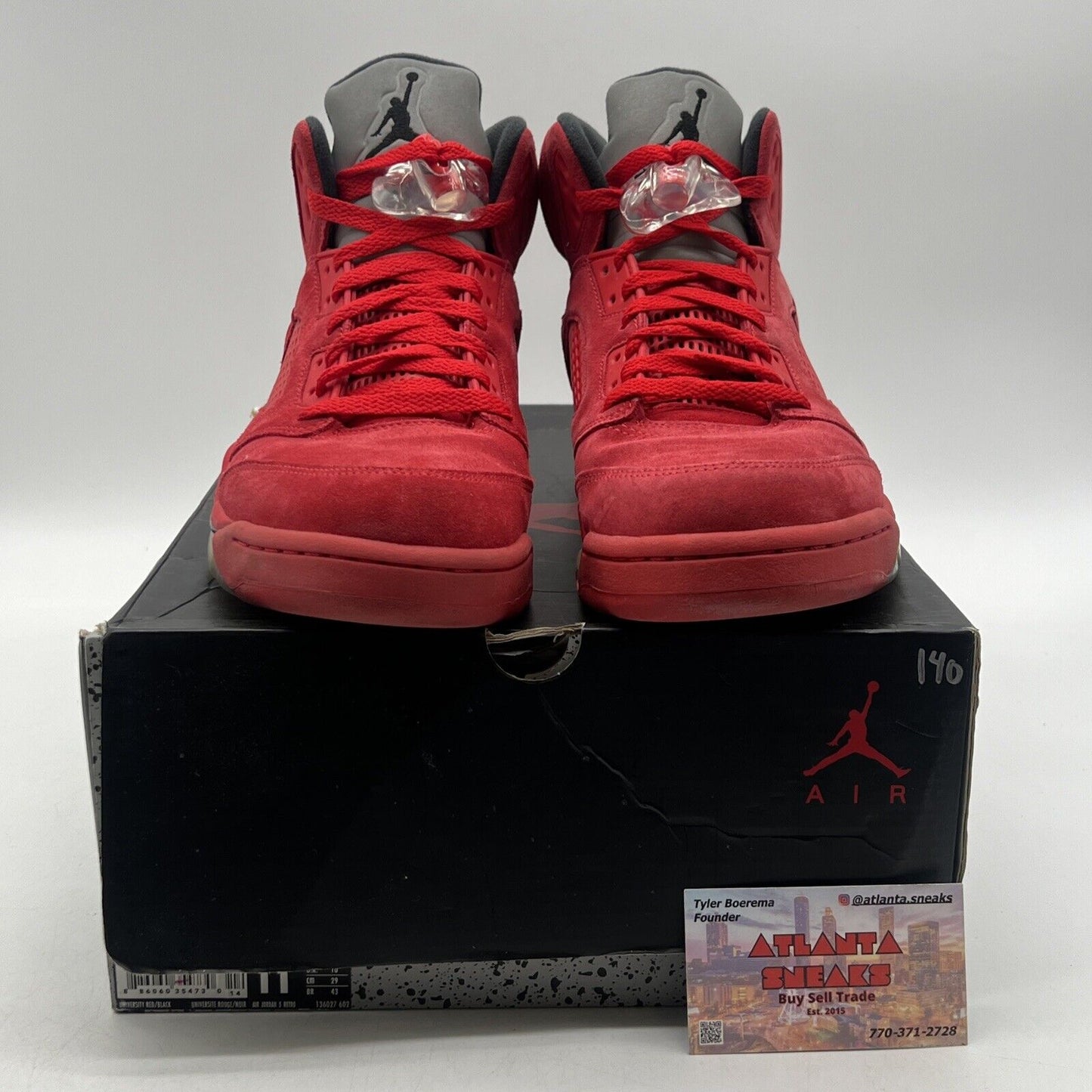 Size 11 - Air Jordan 5 Retro Red Suede Grey Black (136027-602)