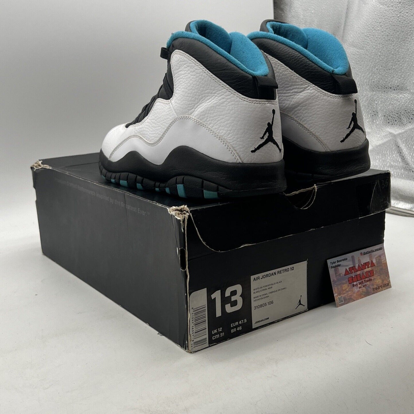 Size 13 - Air Jordan 10 Retro 2014 Powder Blue (310805-106)