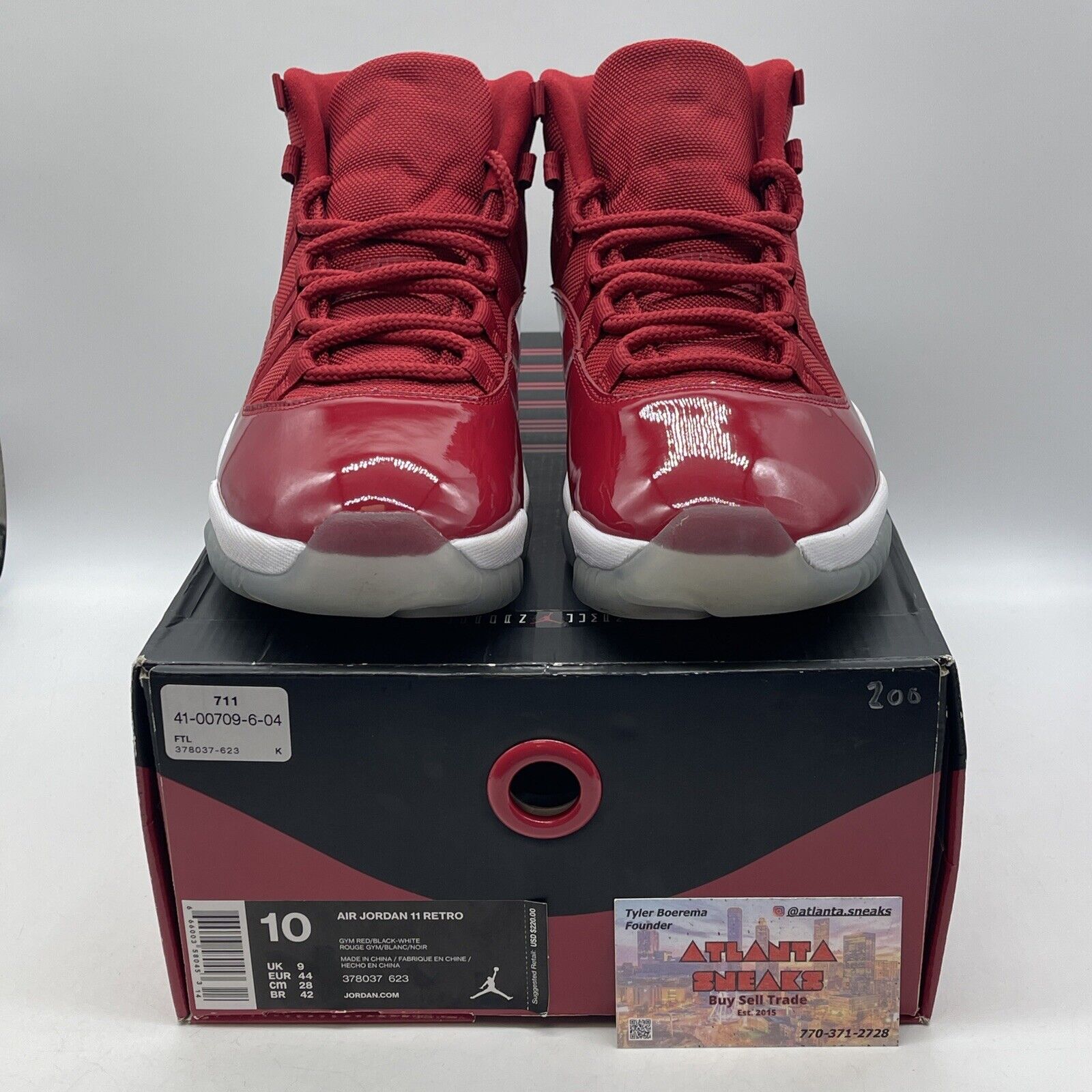 Size 10 - Jordan 11 Retro High Win Like '96 Red Suede Leather (378037-623)