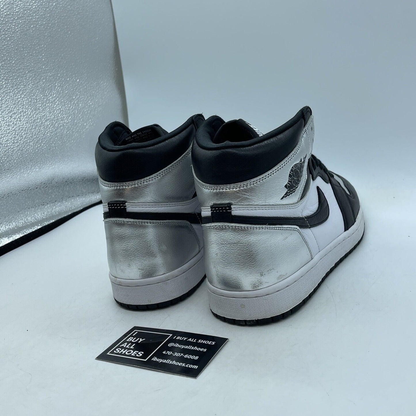 Size 11 - Jordan 1 High OG Metallic Silver White Black Leather (CD0461-001)